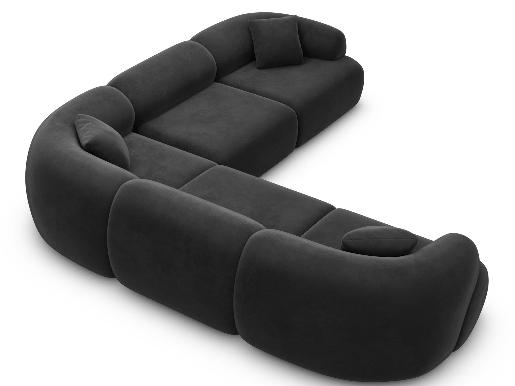 Polster Ecksofa Monteluna L Form Schwarz