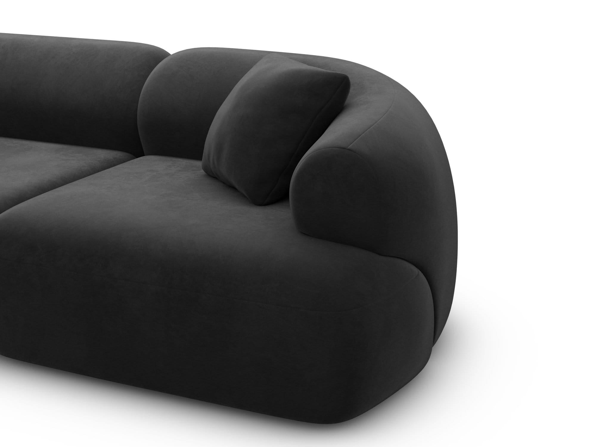 Polster Ecksofa Monteluna L Form Schwarz
