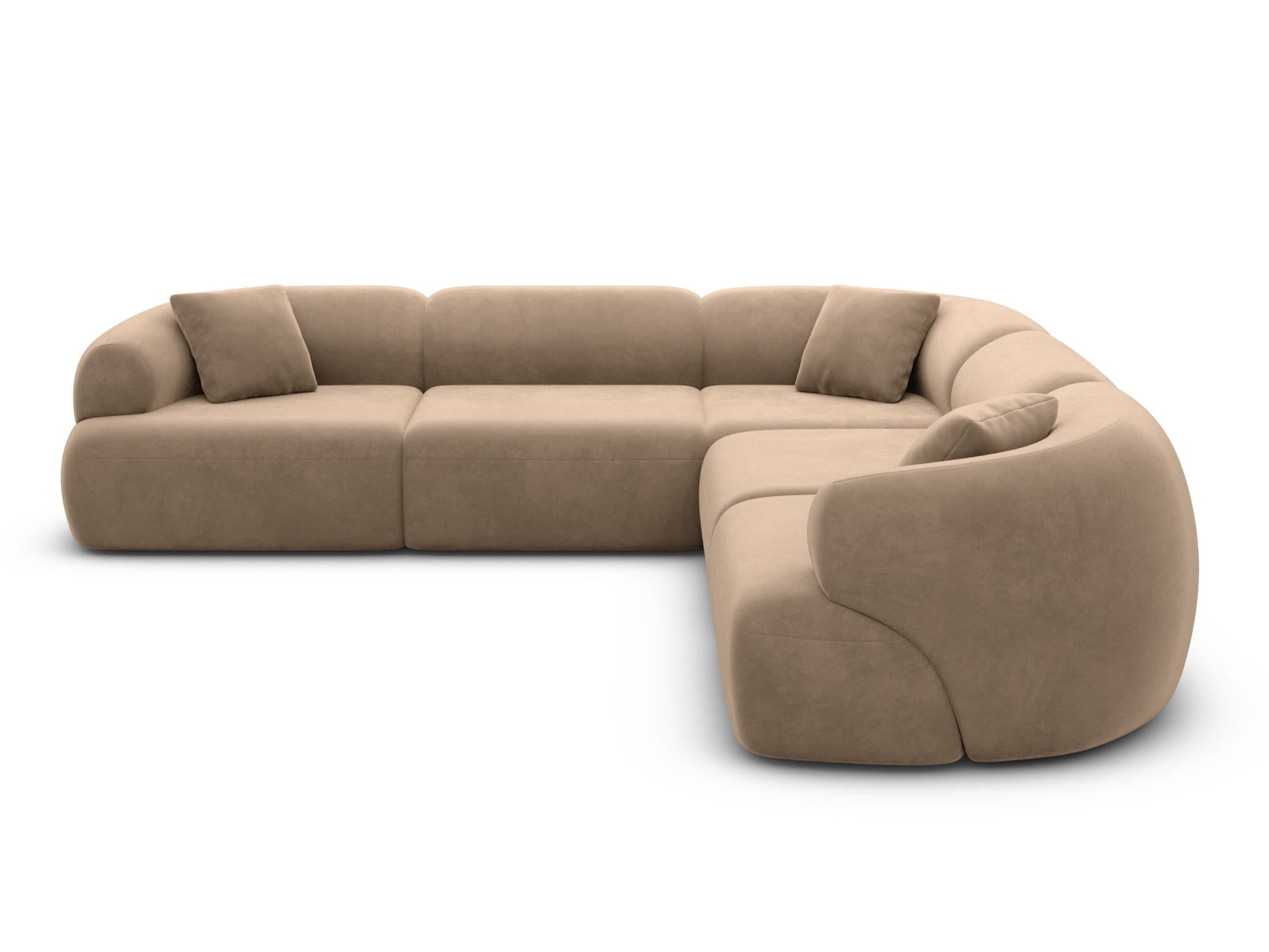 Couch Monteluna L-Form in Stoff Braun