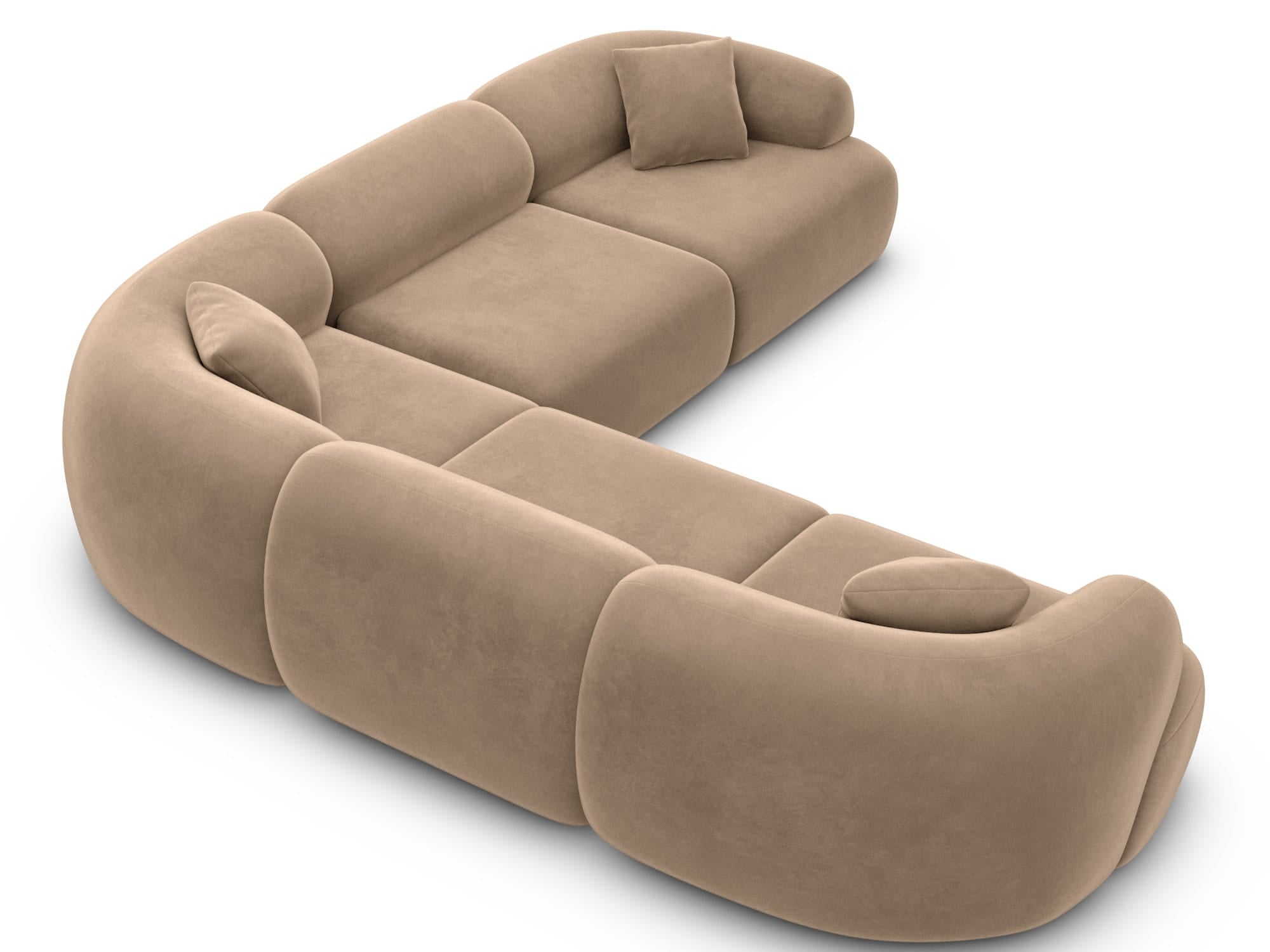 Couch Monteluna L-Form in Stoff Braun