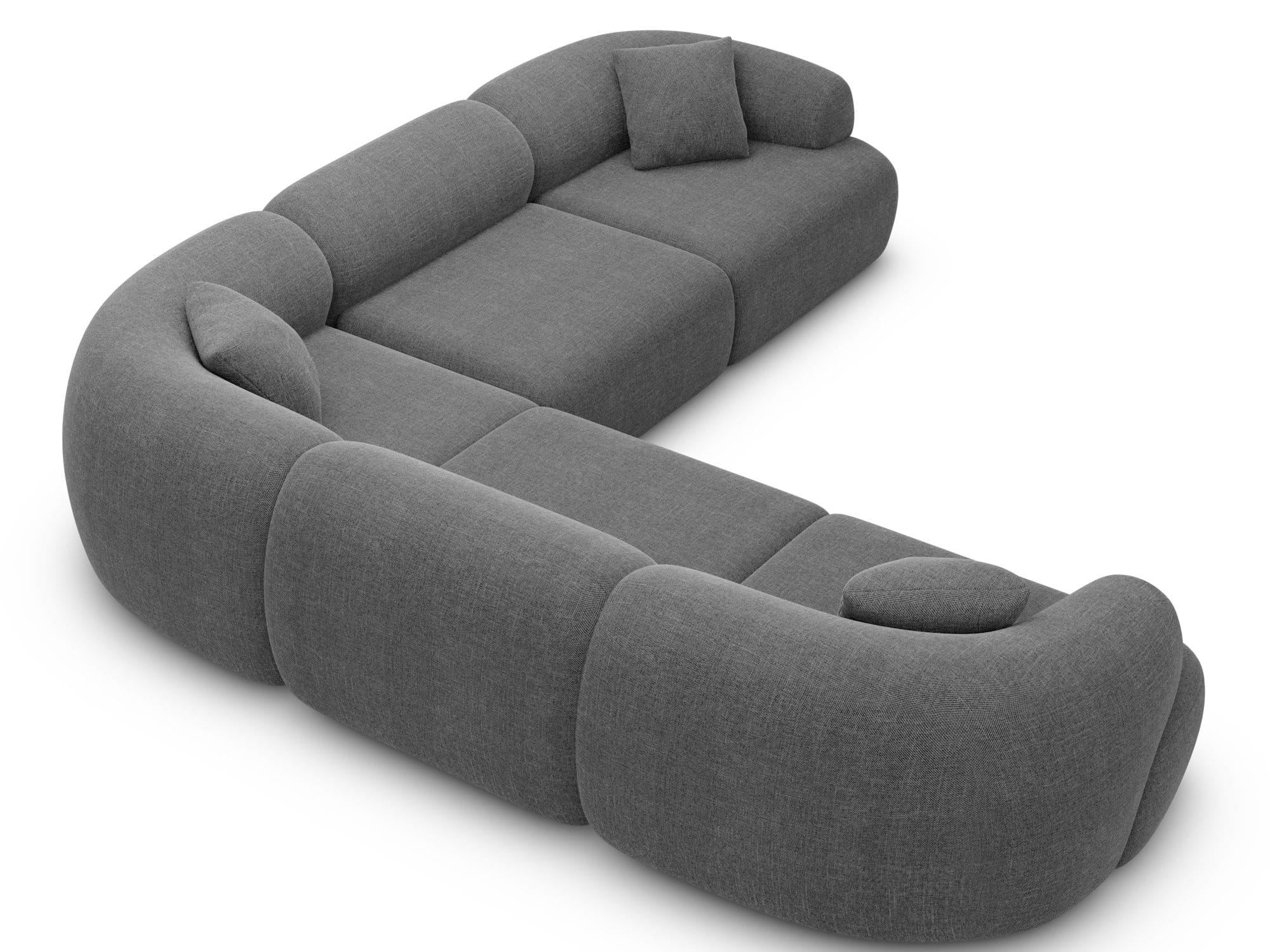 Couch Monteluna L-Form in Stoff Anthrazit