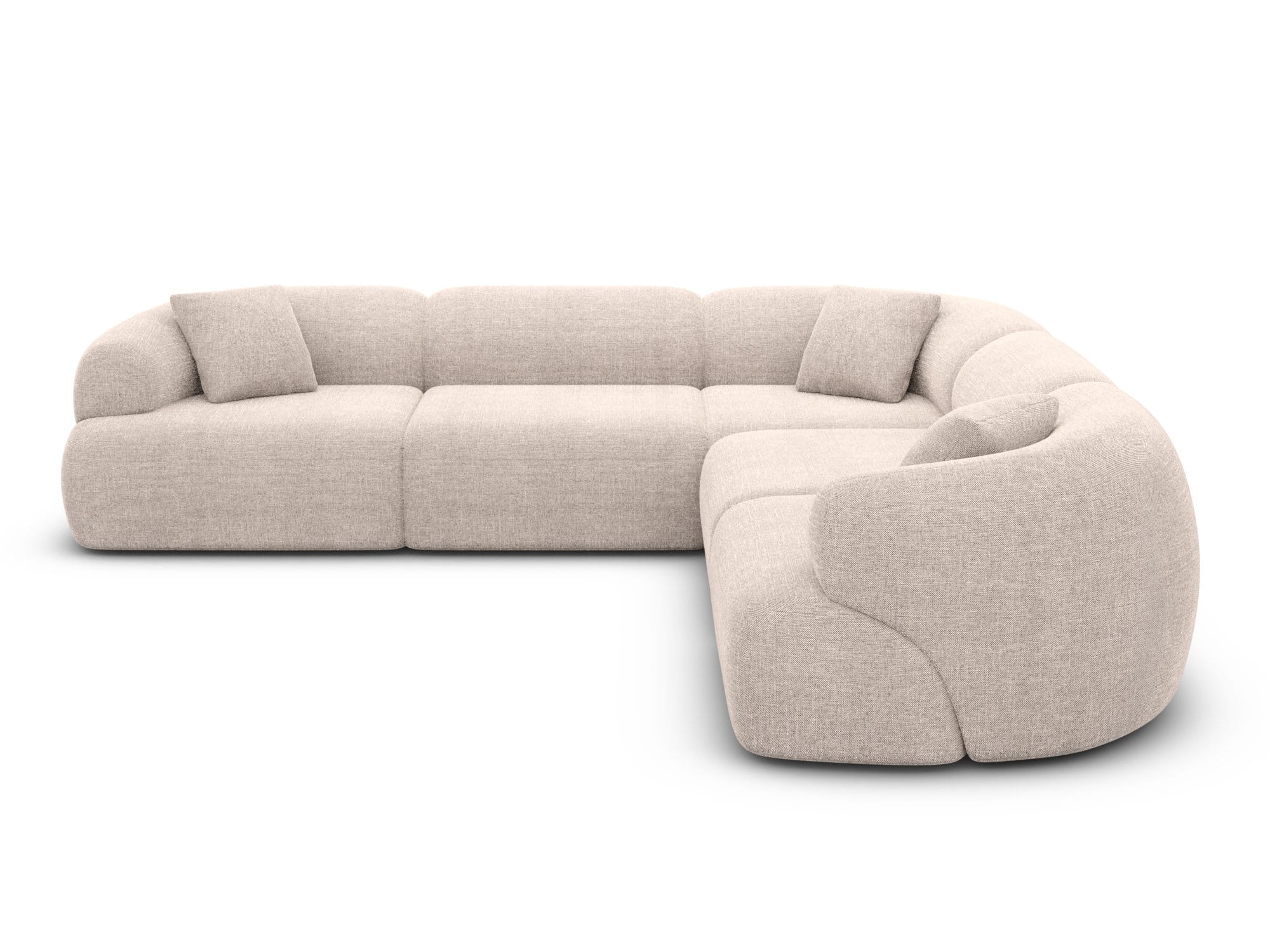 Couch Monteluna L Form in Stoff beige