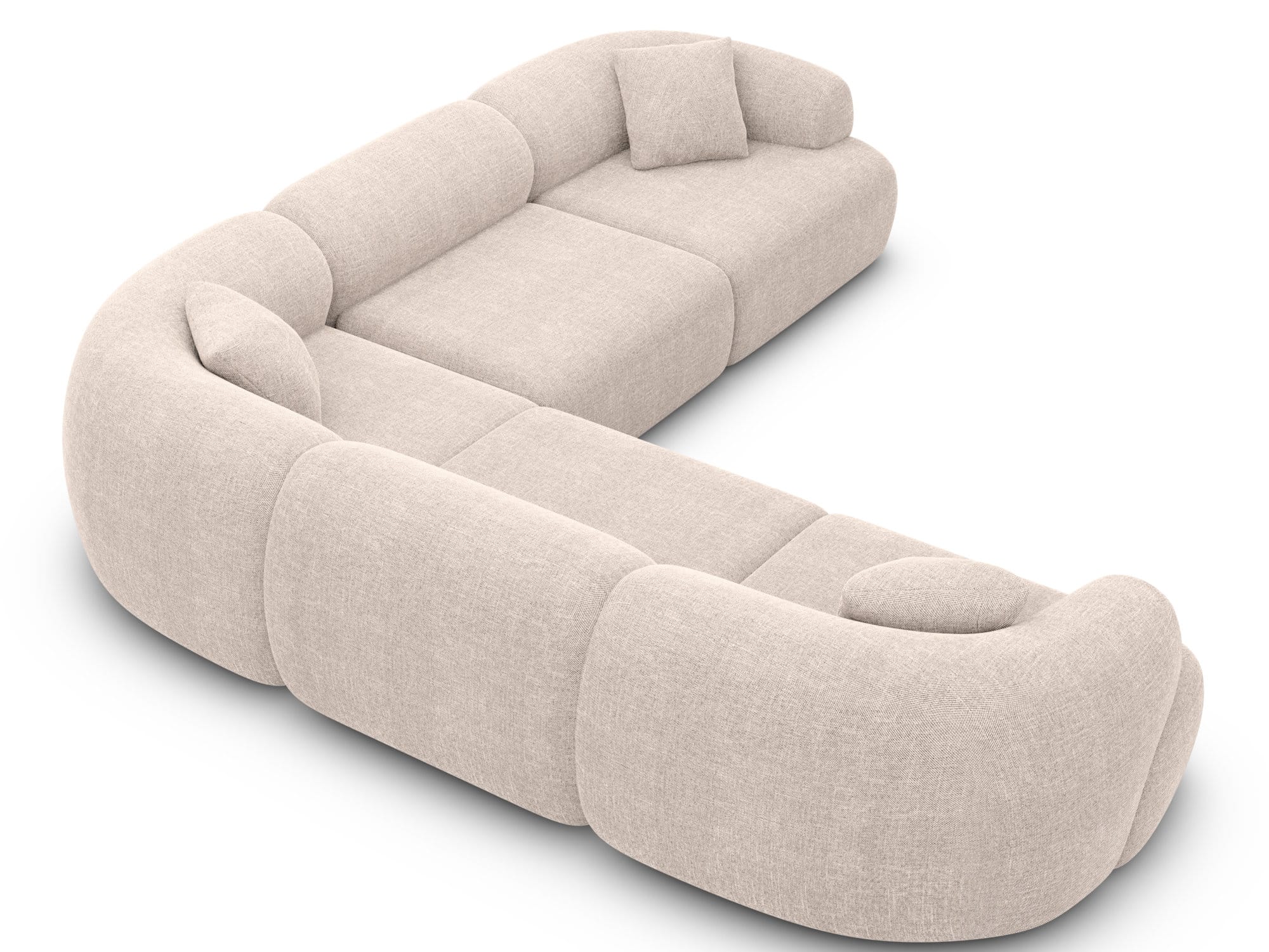 Couch Monteluna L Form in Stoff beige