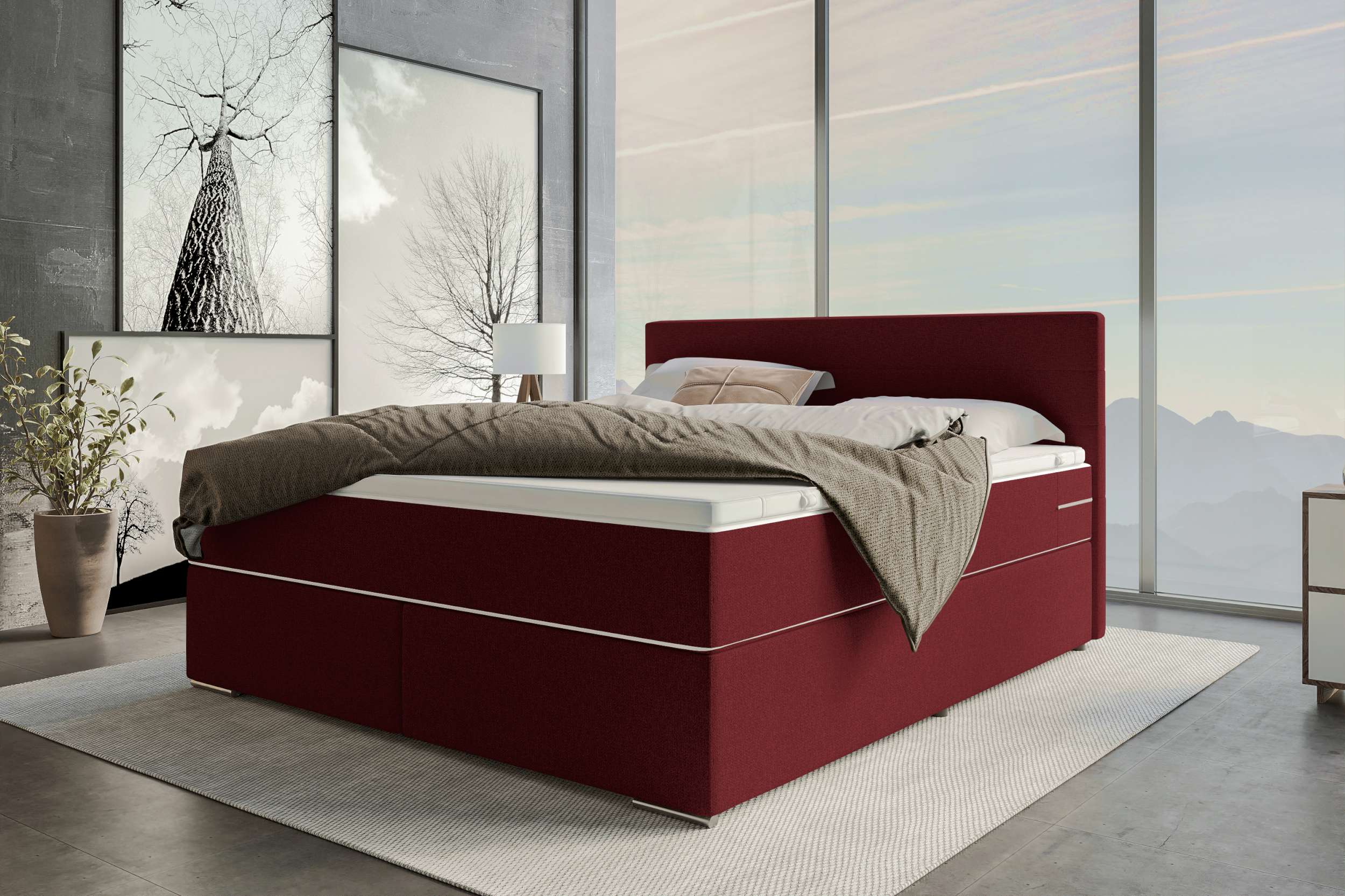 Boxspringbett Valerio Bordeaux