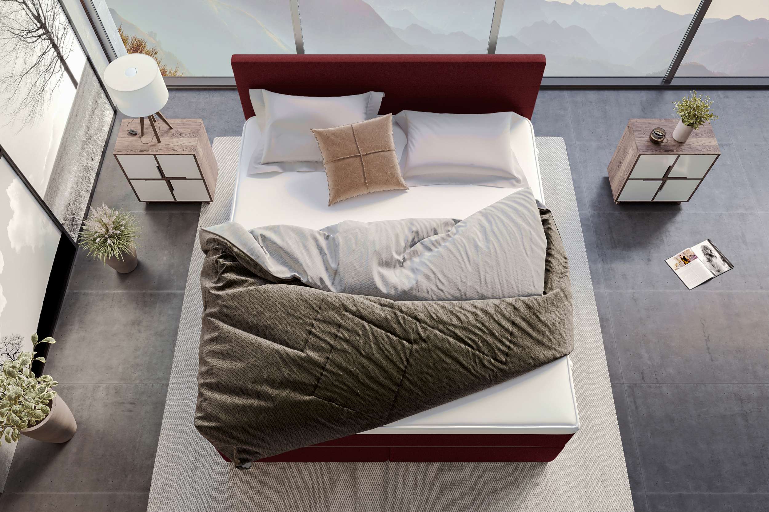 Boxspringbett Valerio Bordeaux