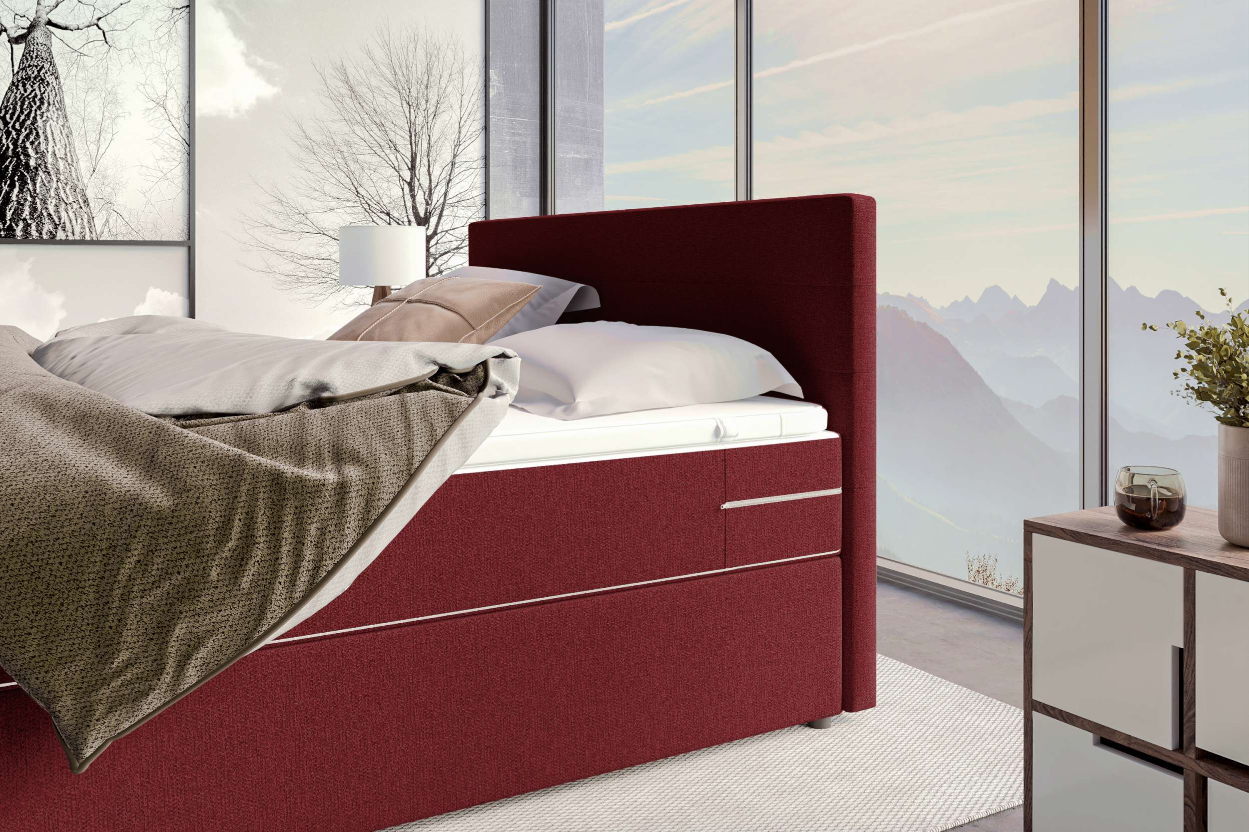 Boxspringbett Valerio Bordeaux