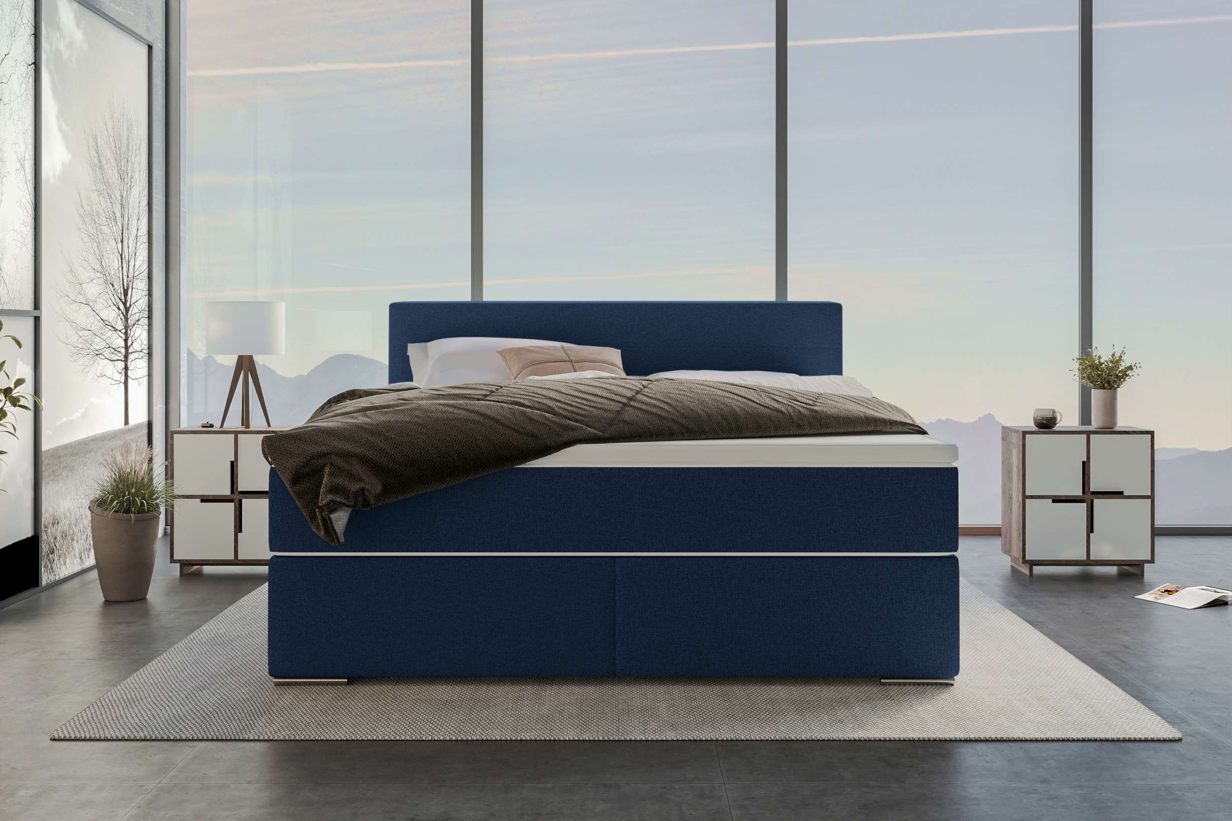 Boxspringbett Valerio Dunkelblau