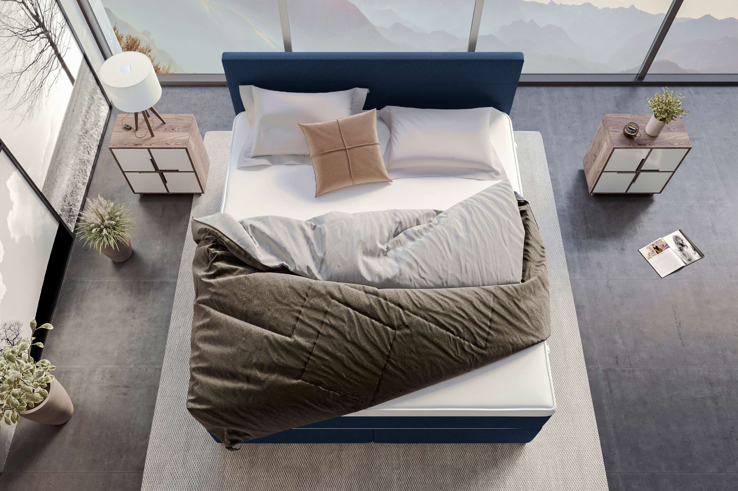 Boxspringbett Valerio Dunkelblau