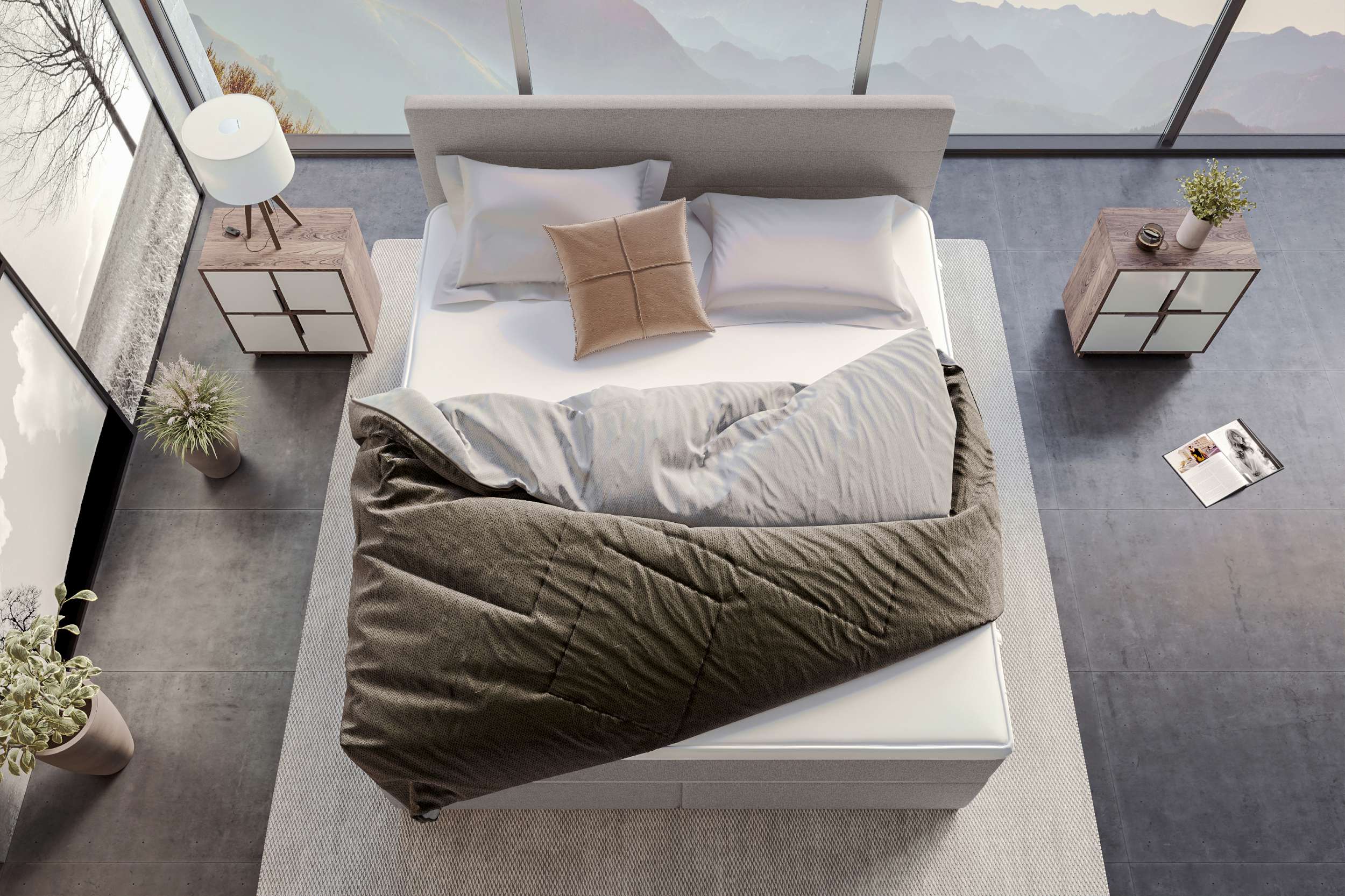 Boxspringbett Valerio Hellgrau