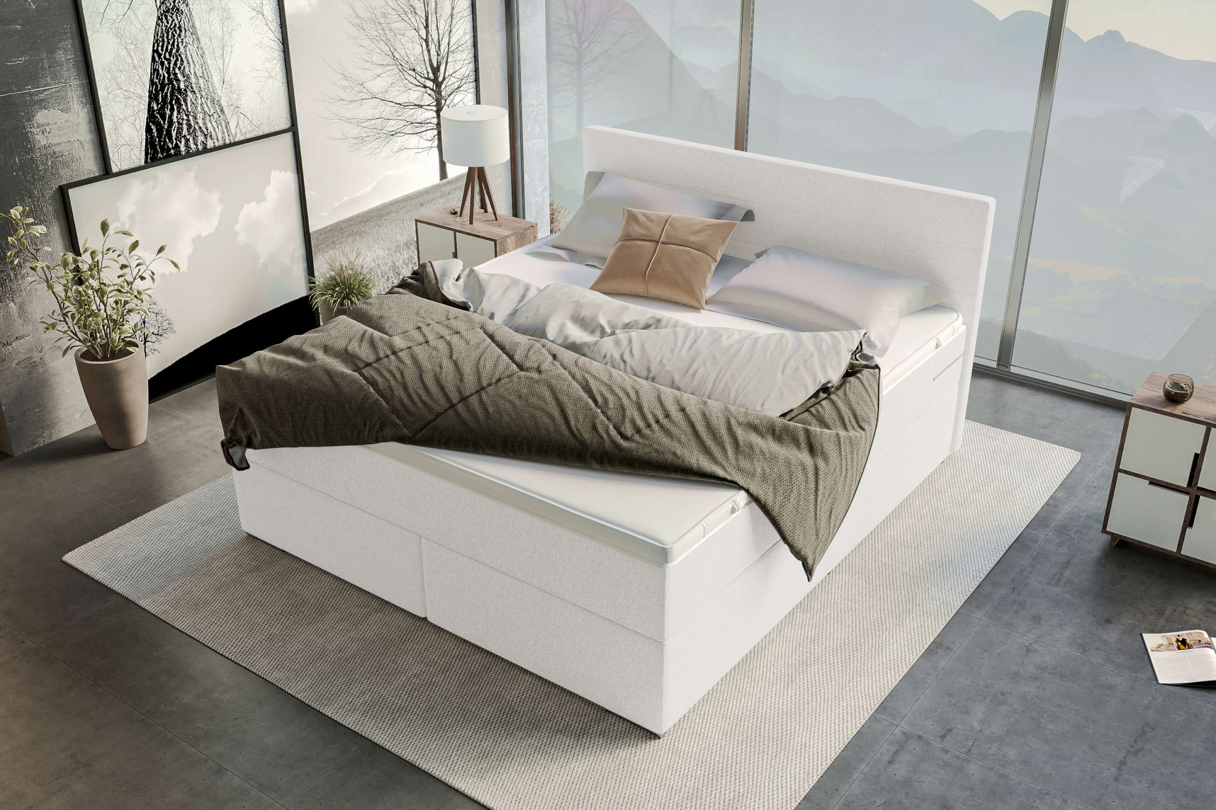 Boxspringbett Valerio Weiß