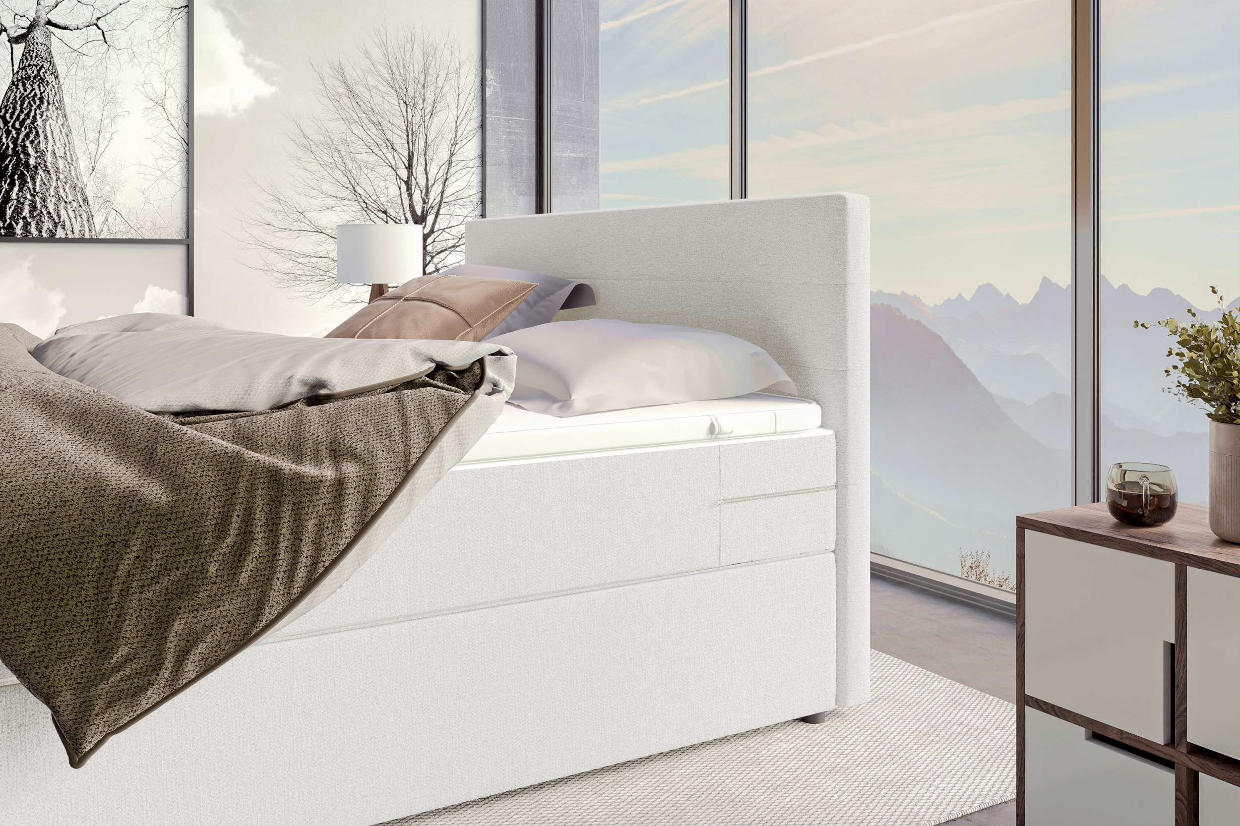 Boxspringbett Valerio Weiß