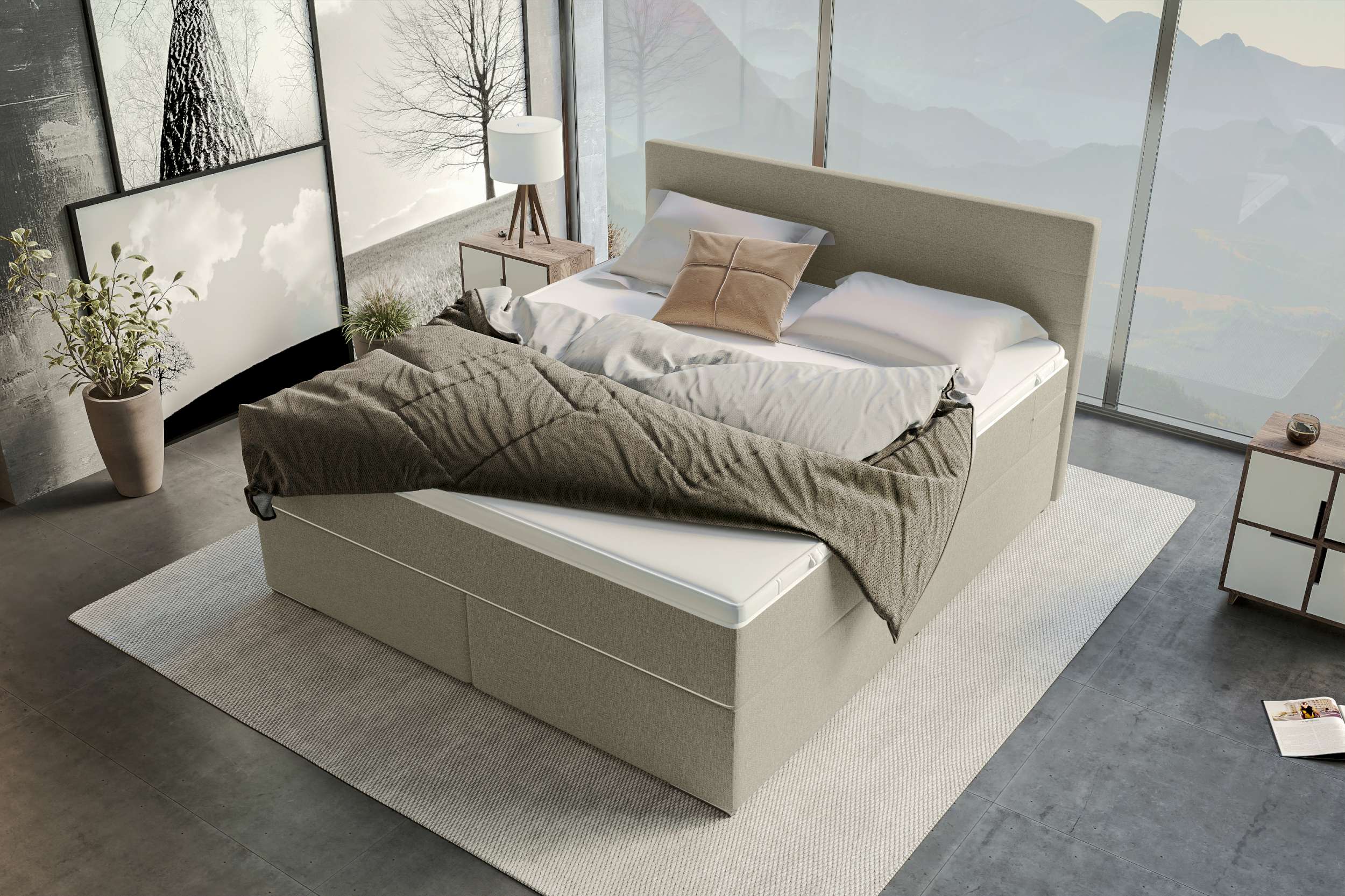 Boxspringbett Valerio Beige