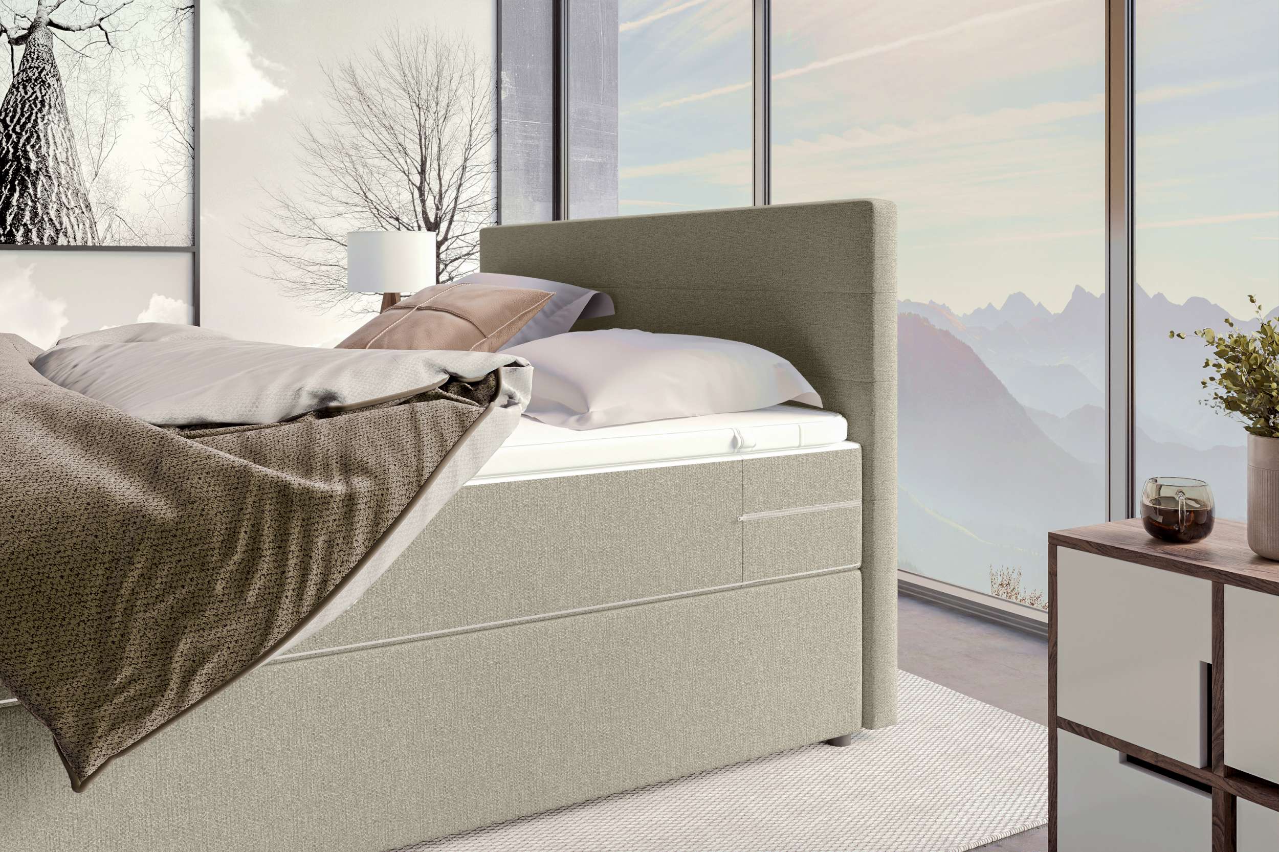 Boxspringbett Valerio Beige