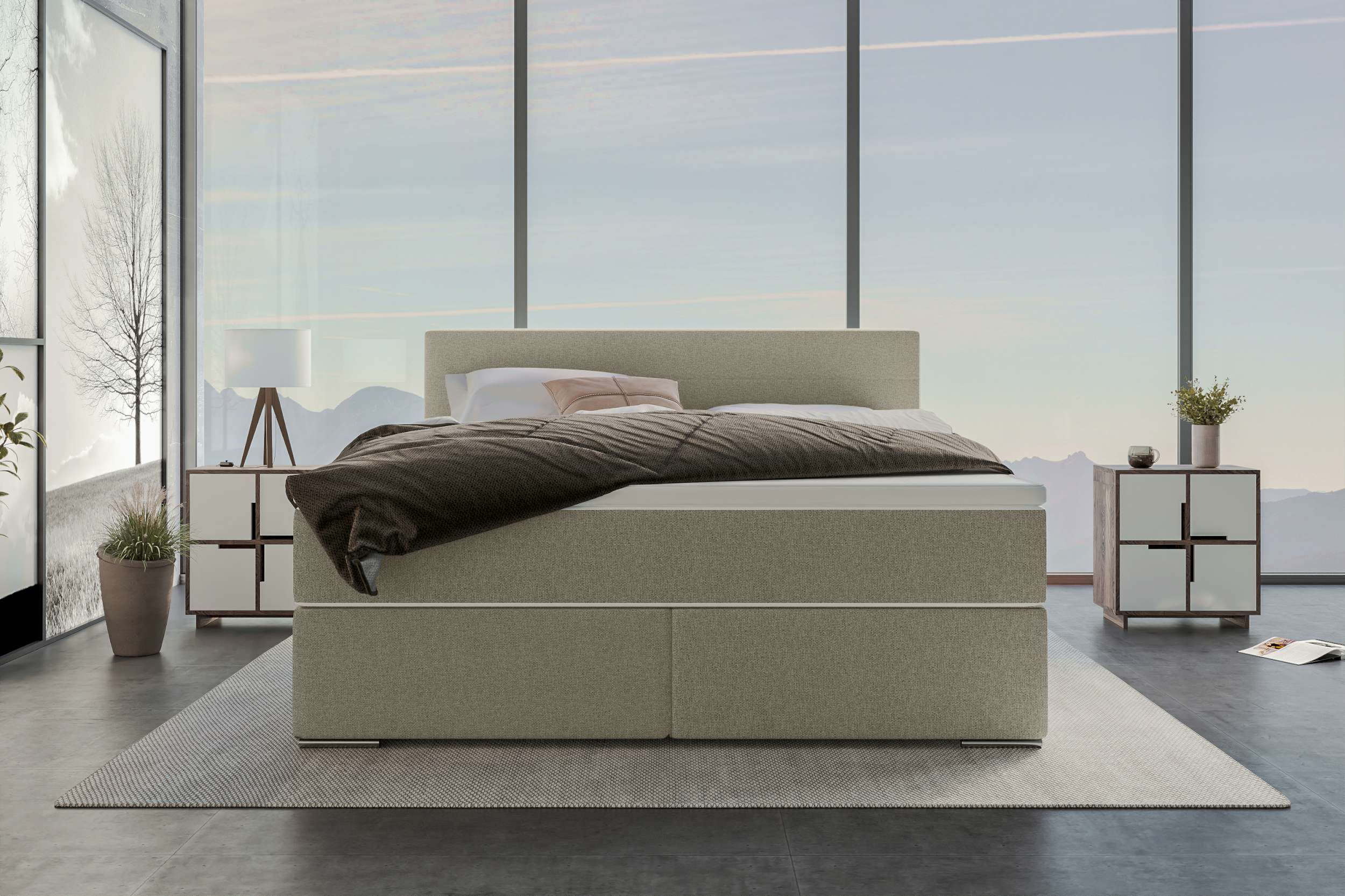 Boxspringbett Valerio Beige