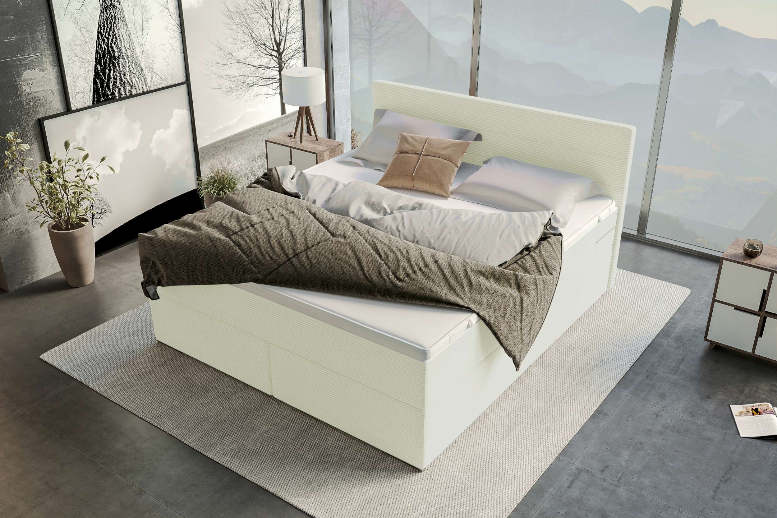 Boxspringbett Valerio Creme