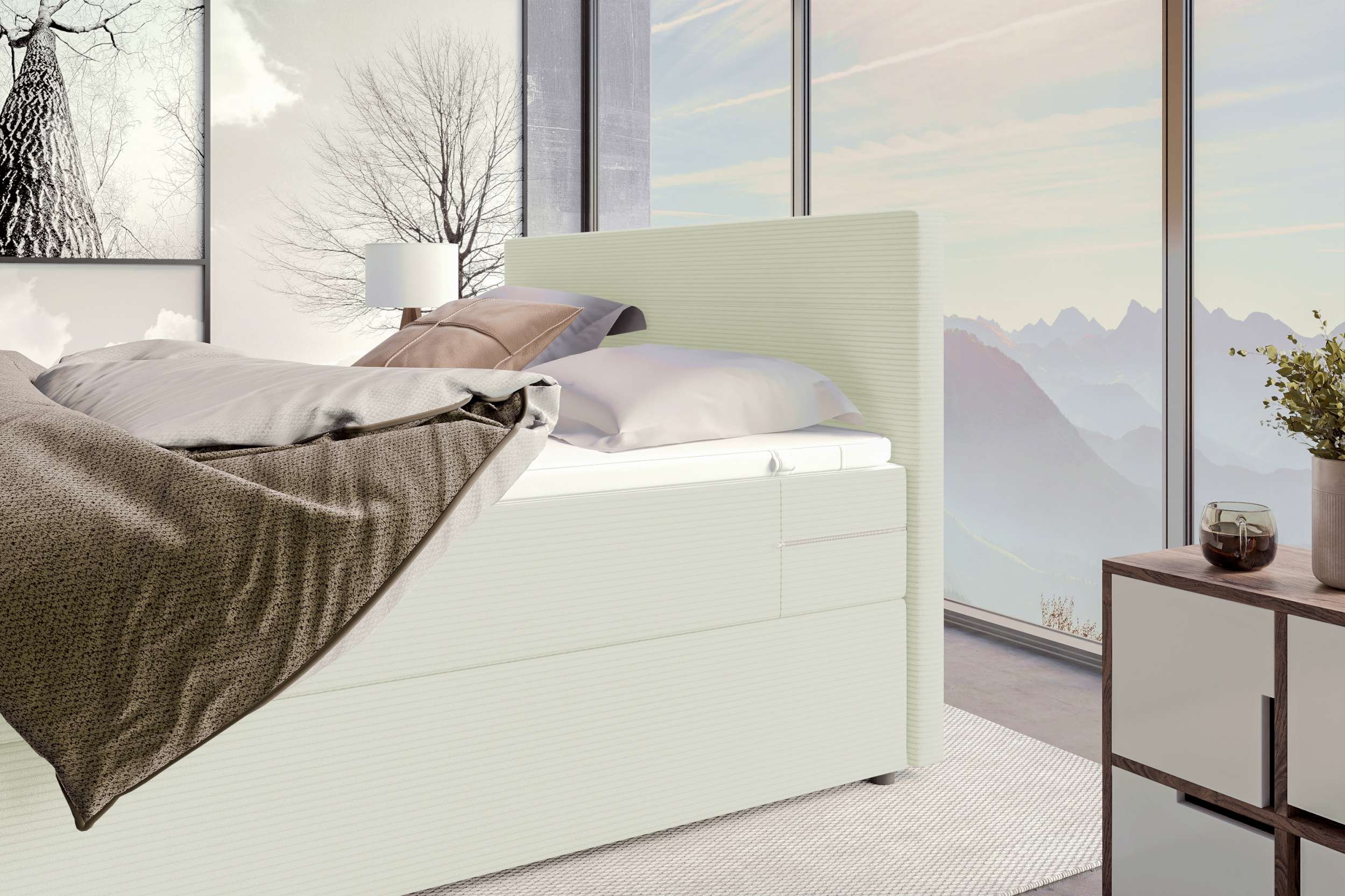 Boxspringbett Valerio Creme
