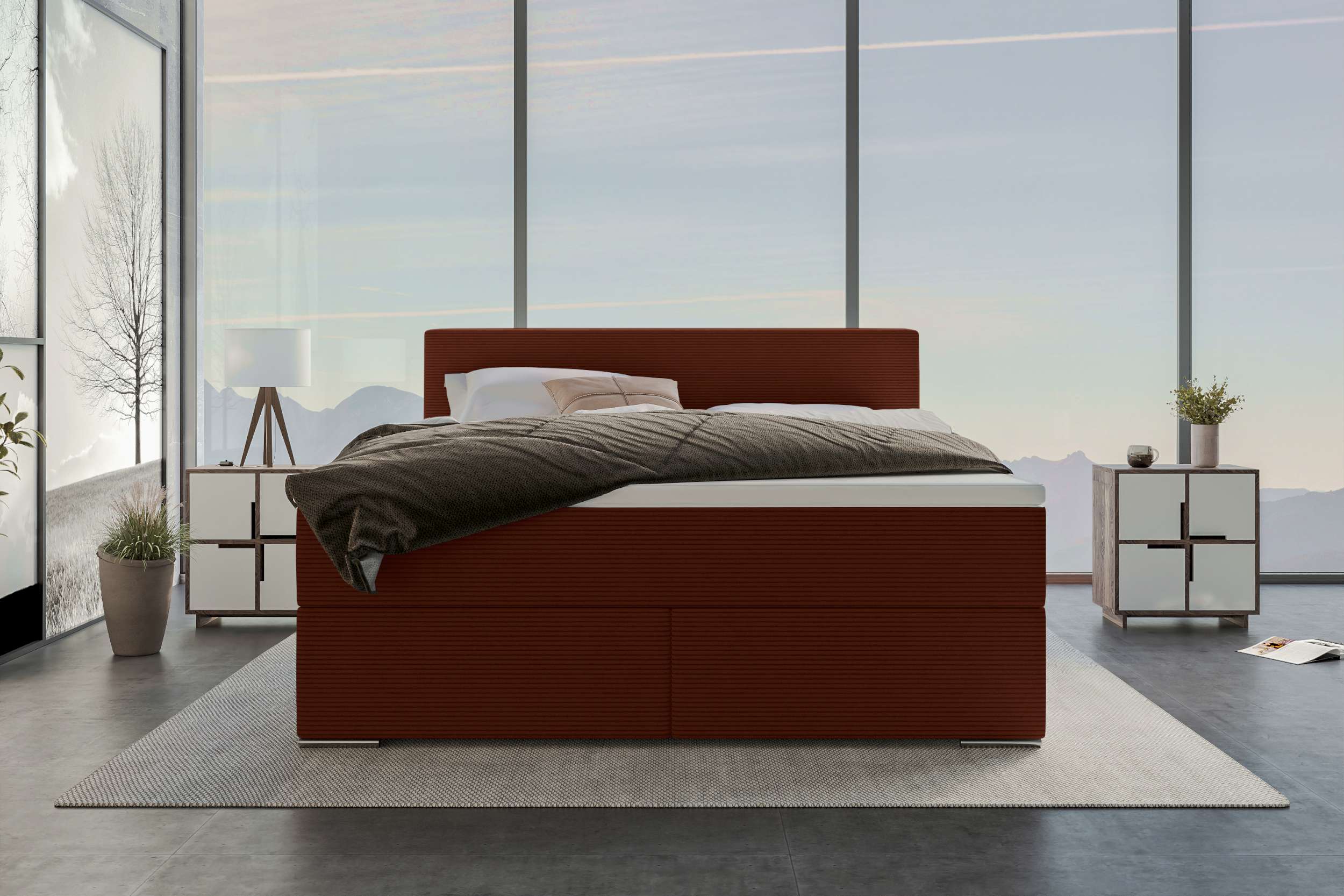 Boxspringbett Valerio Terracotta
