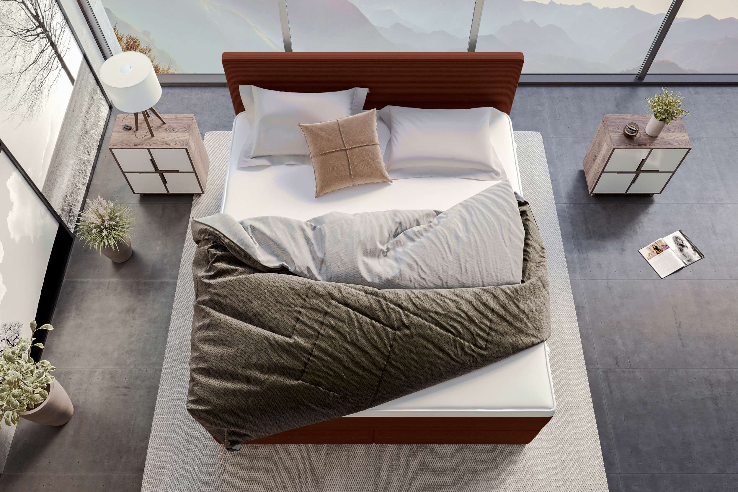 Boxspringbett Valerio Terracotta
