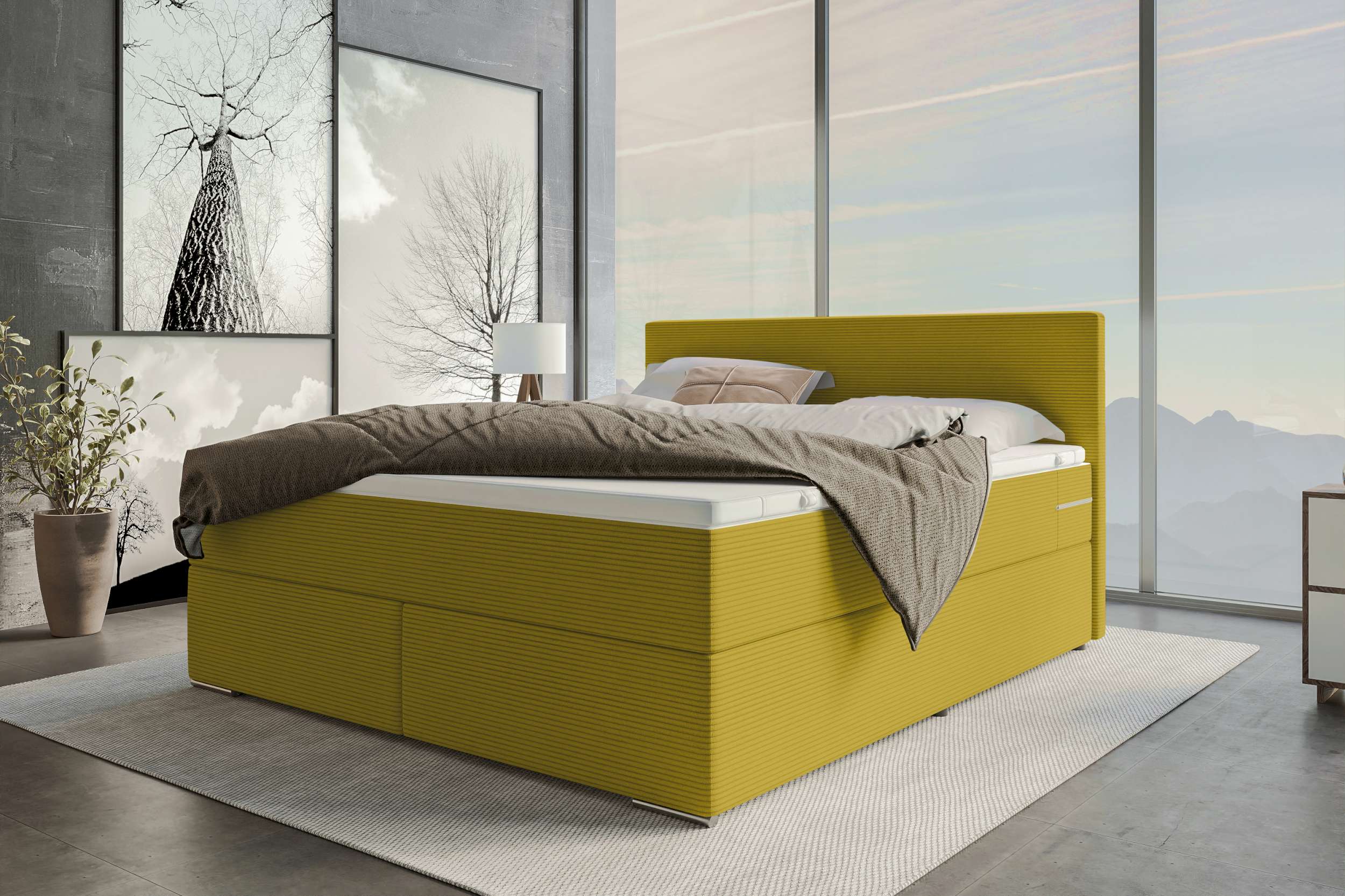 Boxspringbett Valerio Gelb