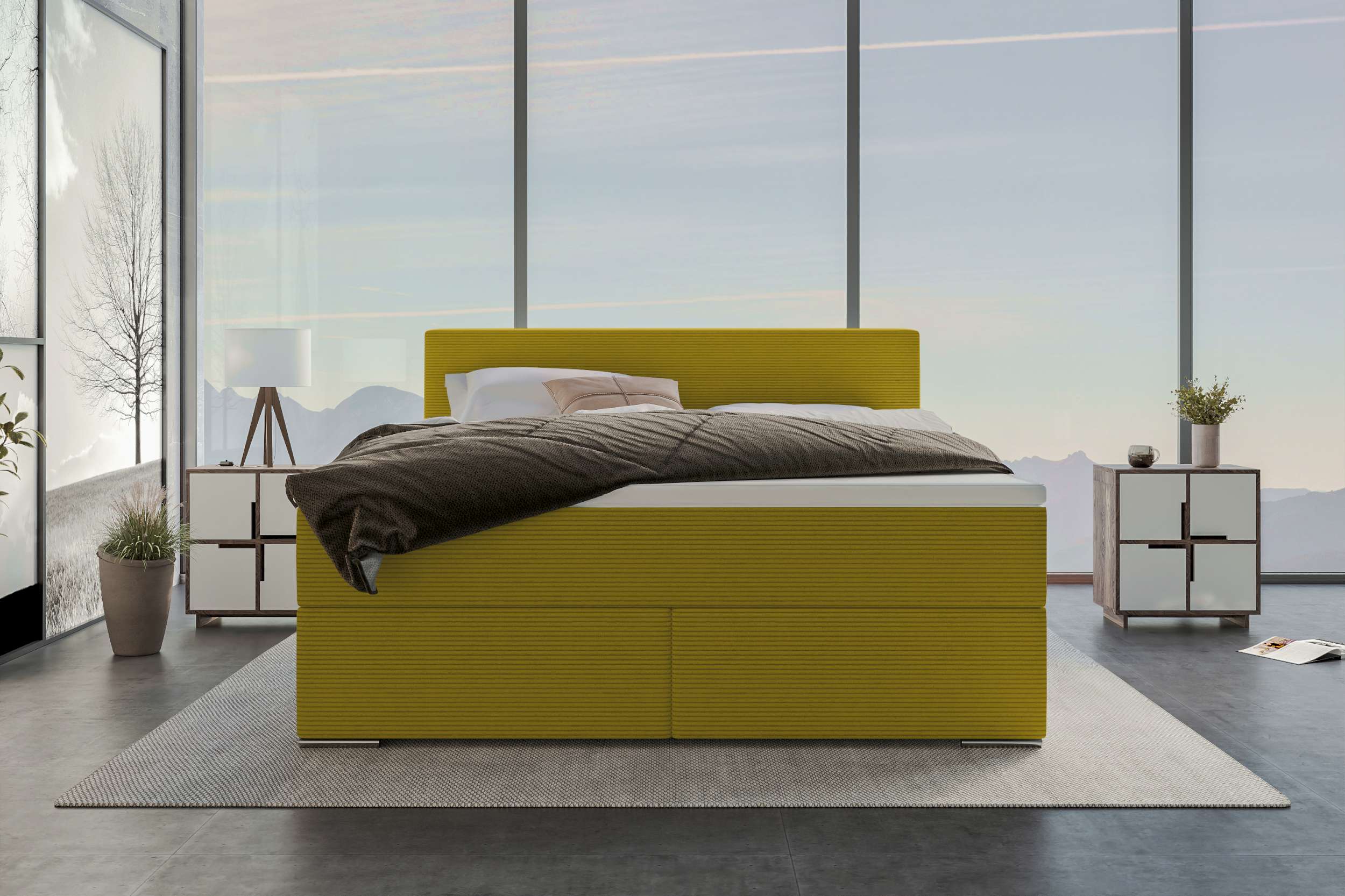 Boxspringbett Valerio Gelb
