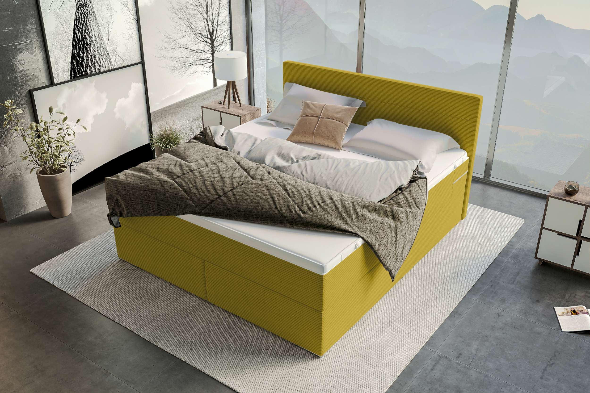 Boxspringbett Valerio Gelb