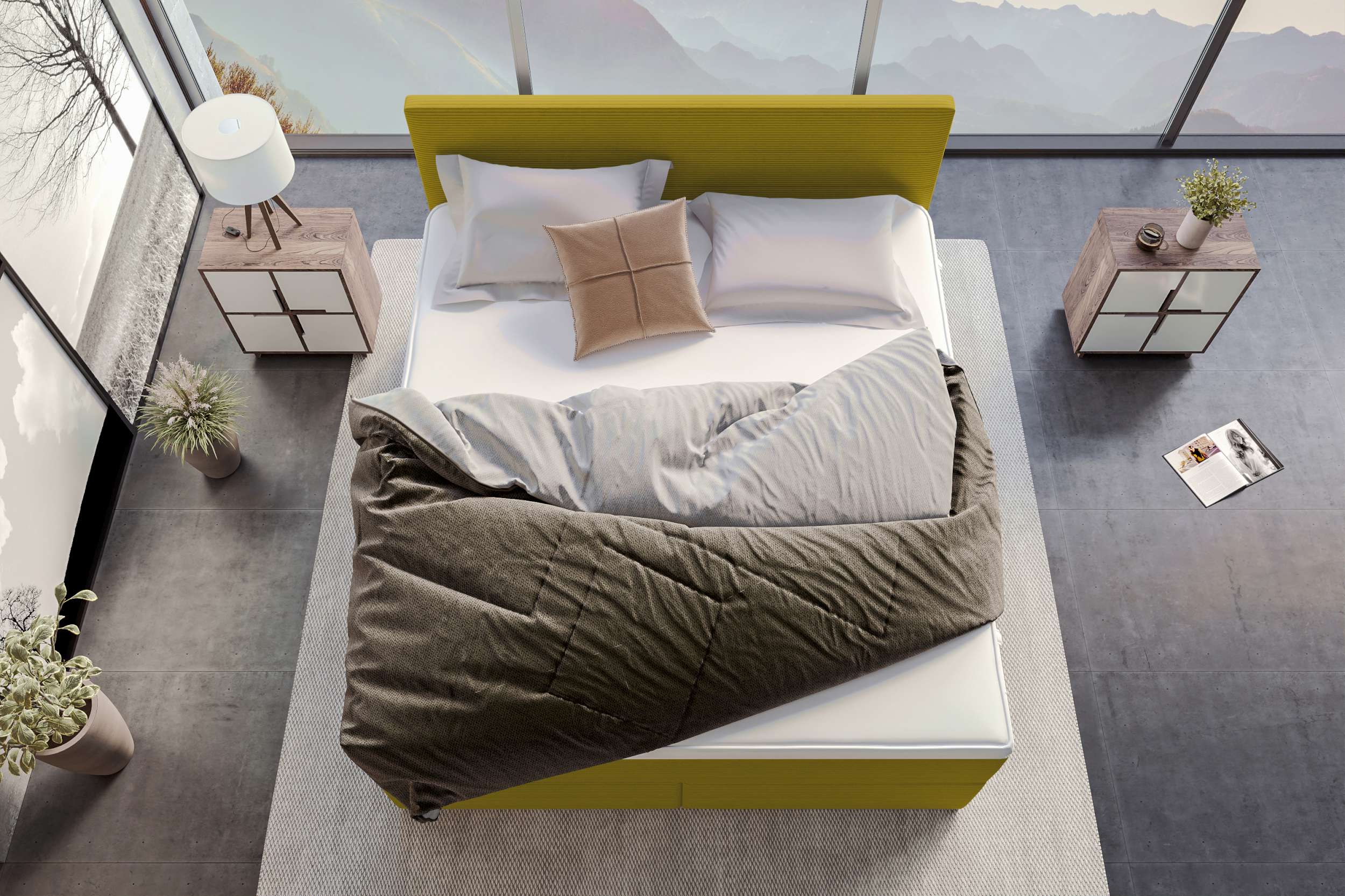 Boxspringbett Valerio Gelb