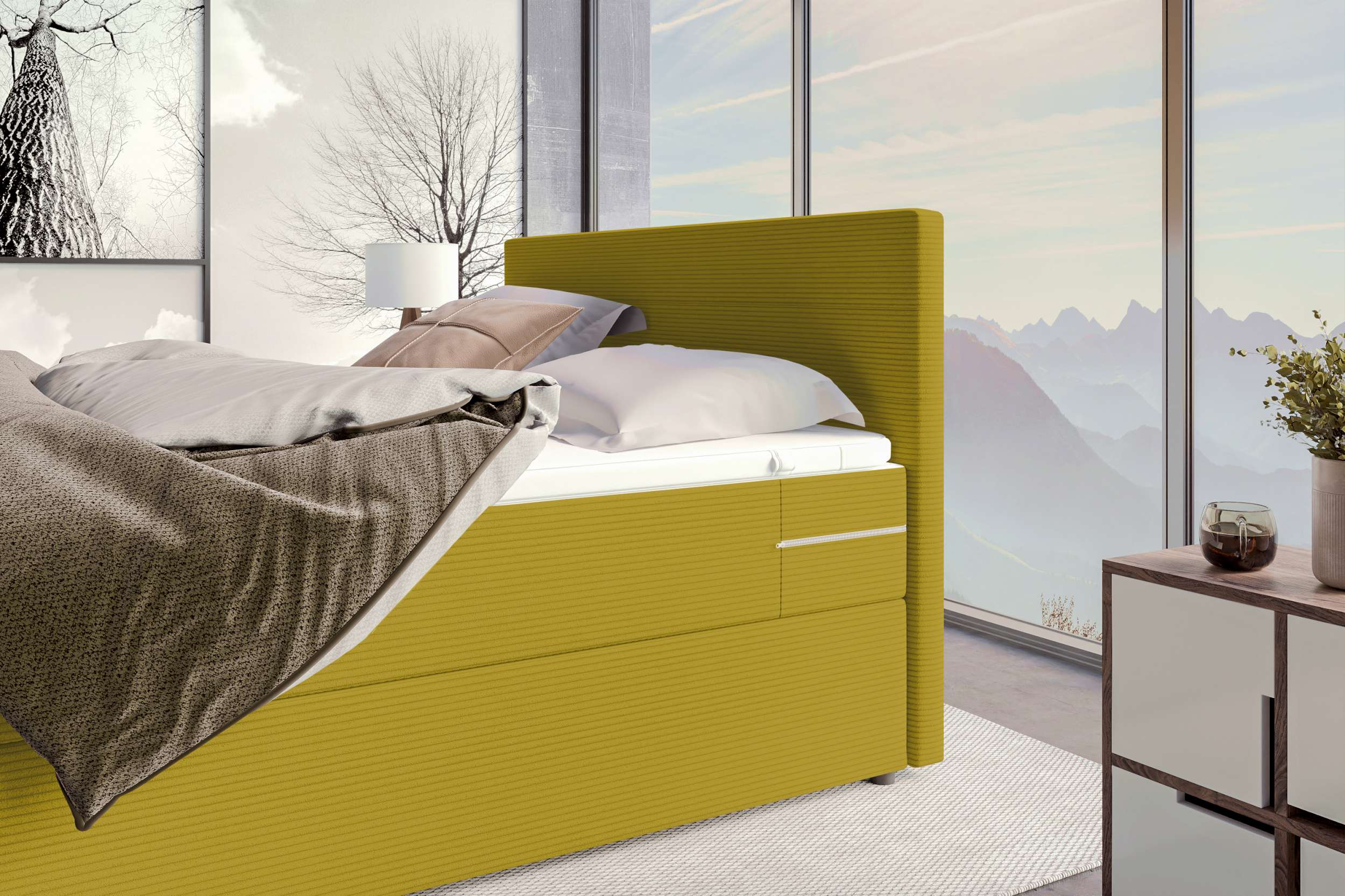 Boxspringbett Valerio Gelb