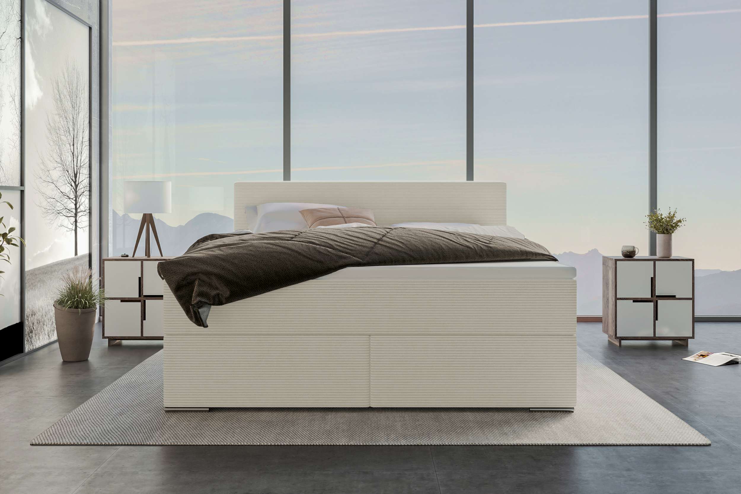 Boxspringbett Valerio Greige