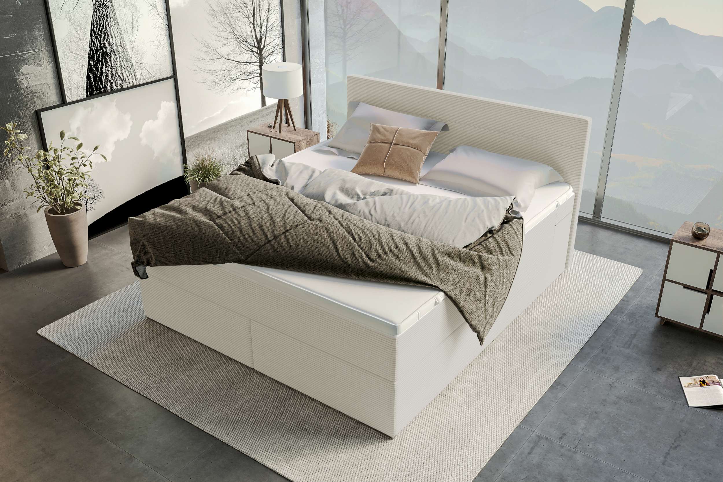 Boxspringbett Valerio Greige
