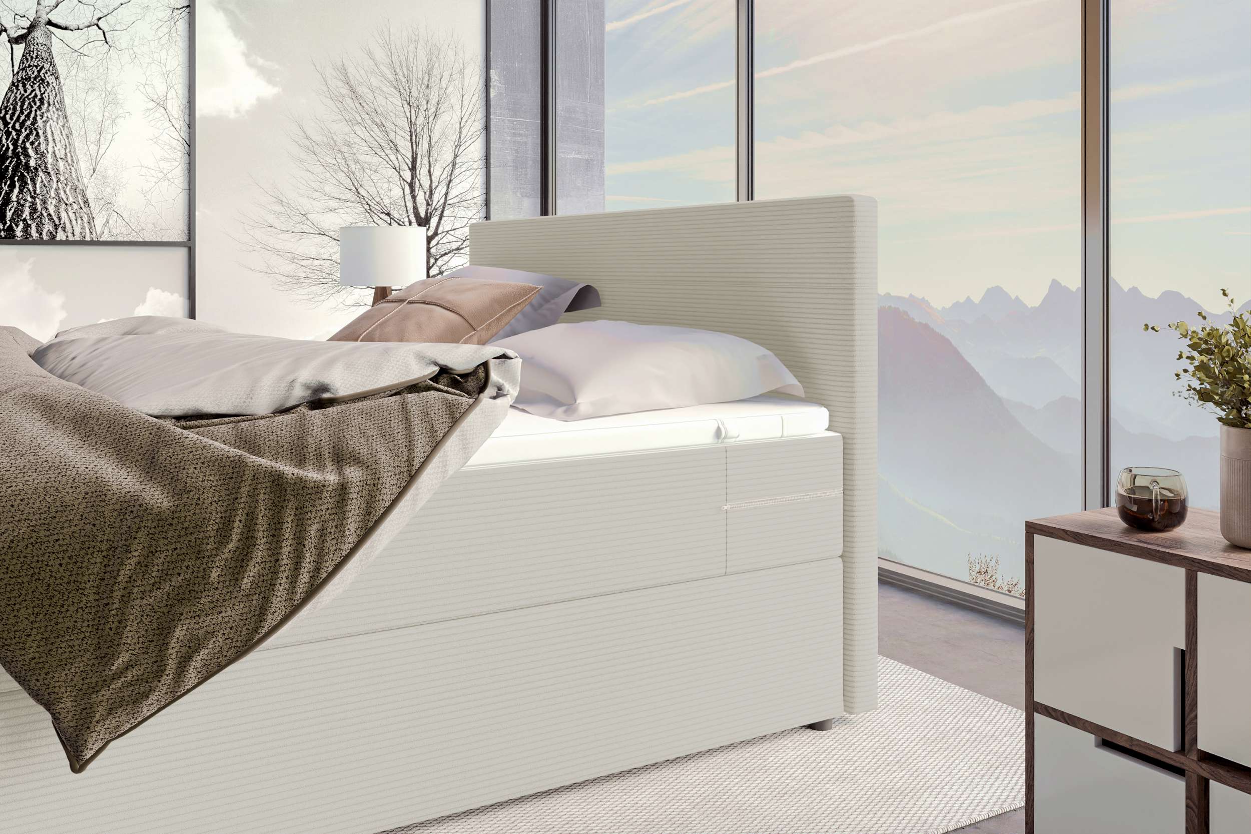 Boxspringbett Valerio Greige