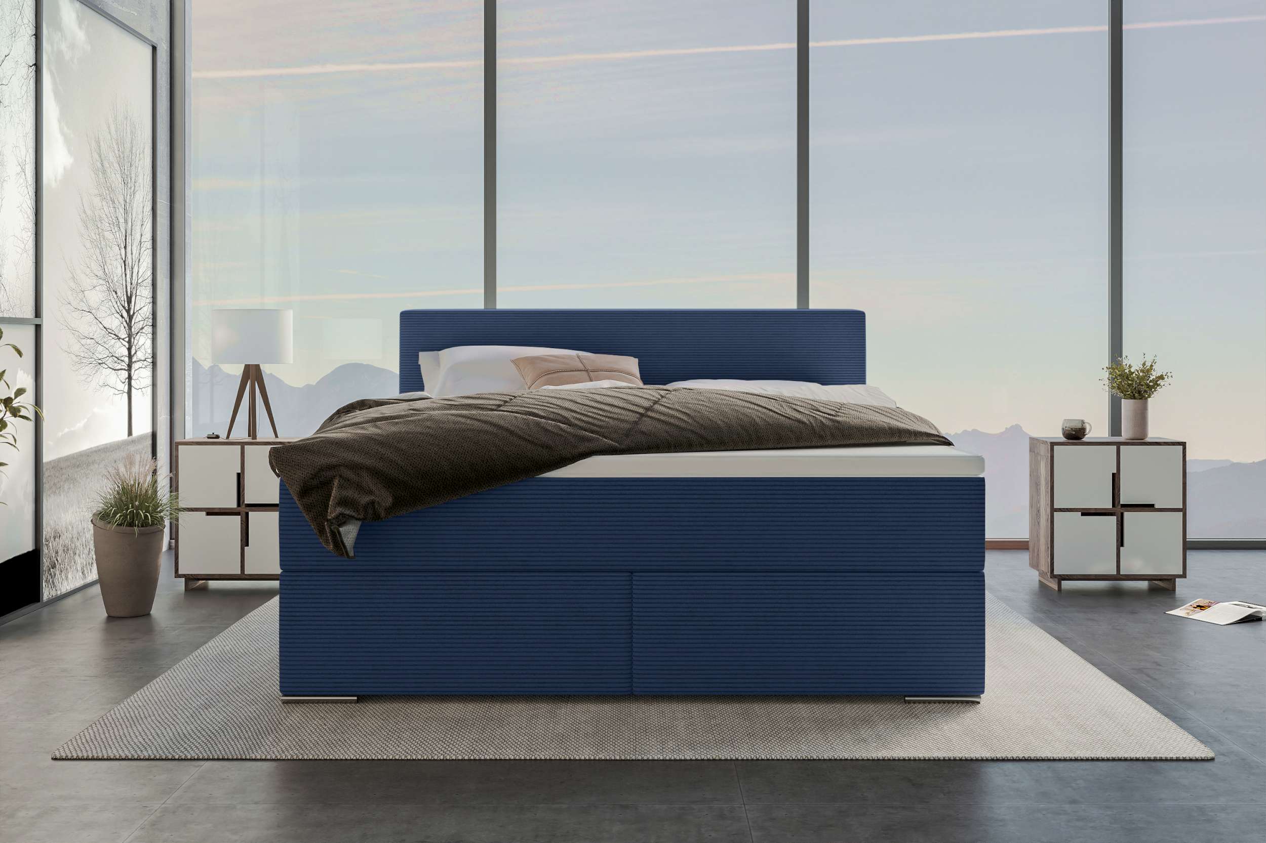 Boxspringbett Valerio Blau