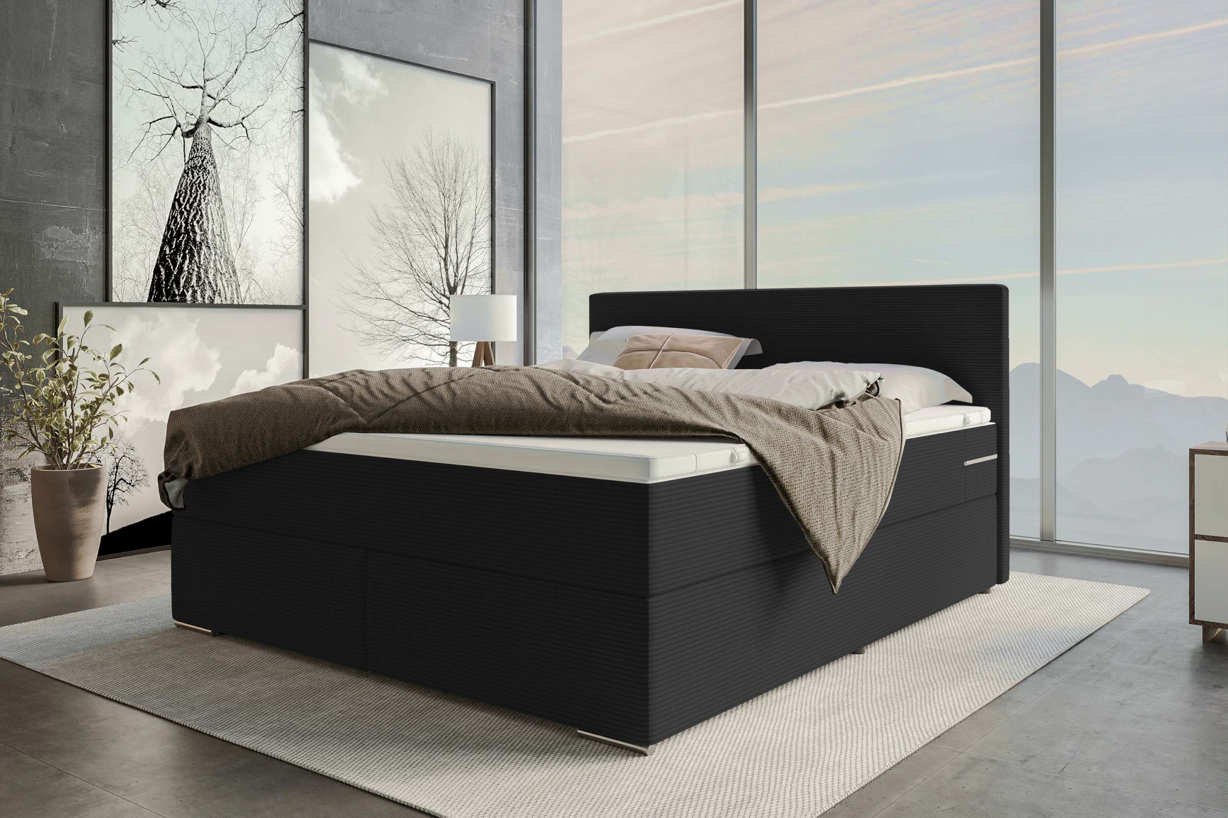 Boxspringbett Valerio Schwarz