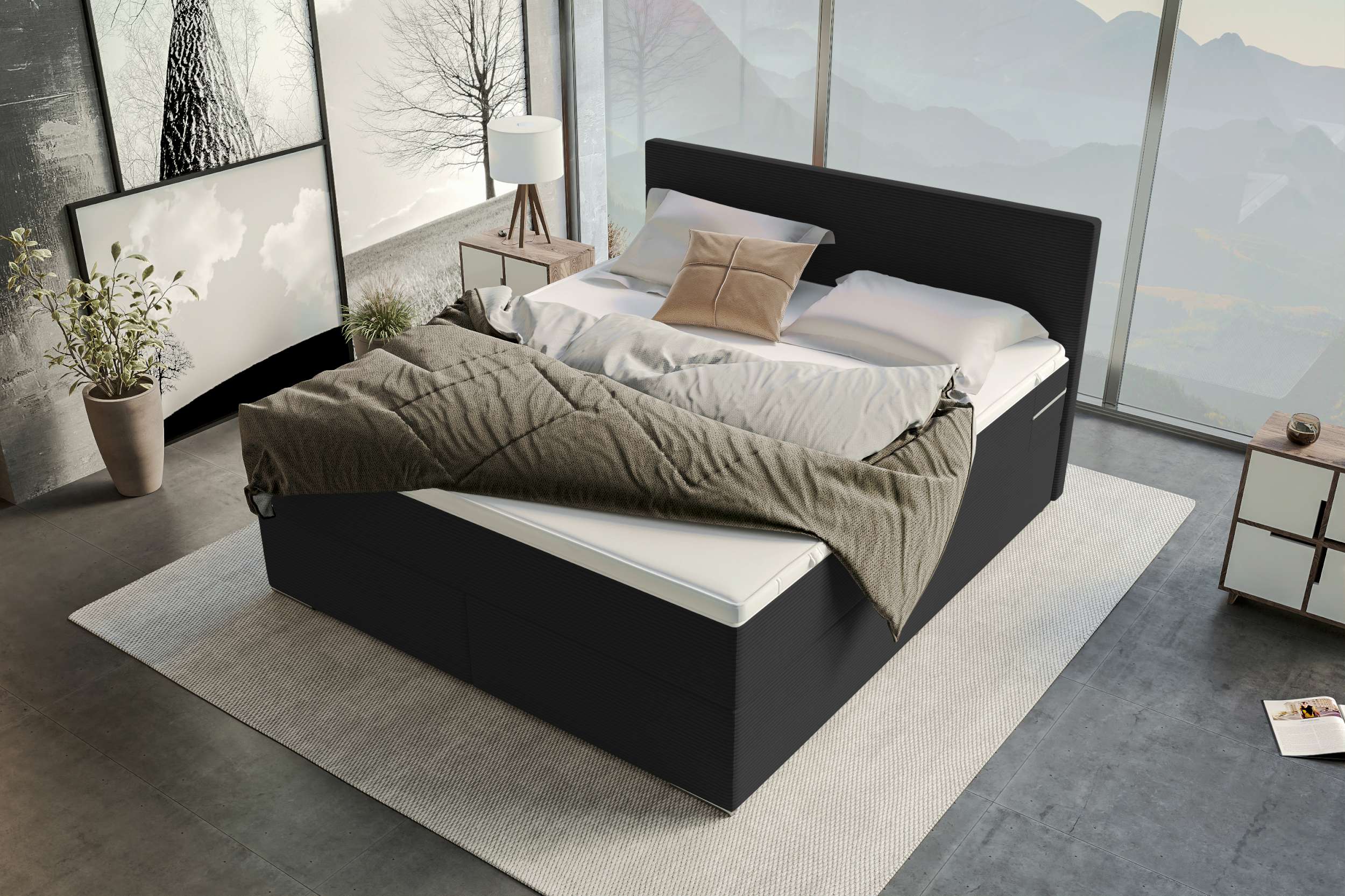 Boxspringbett Valerio Schwarz