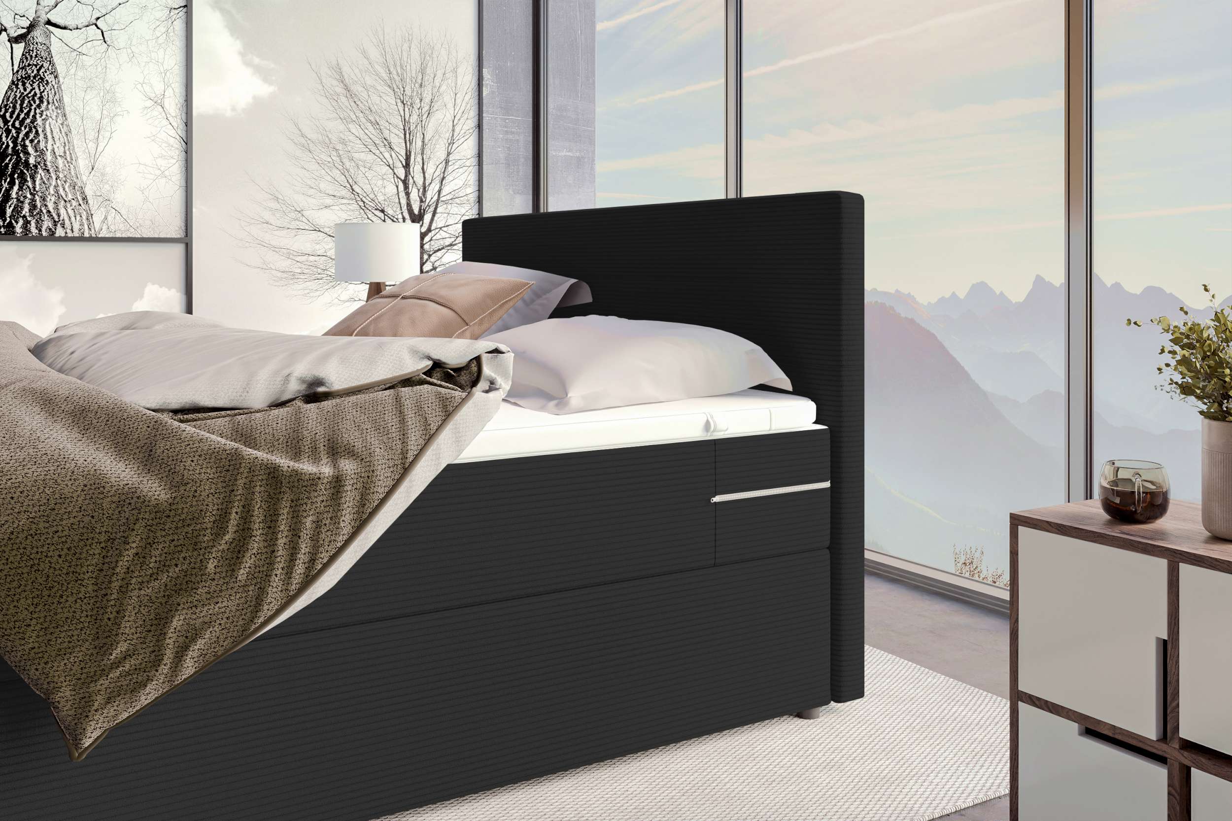 Boxspringbett Valerio Schwarz