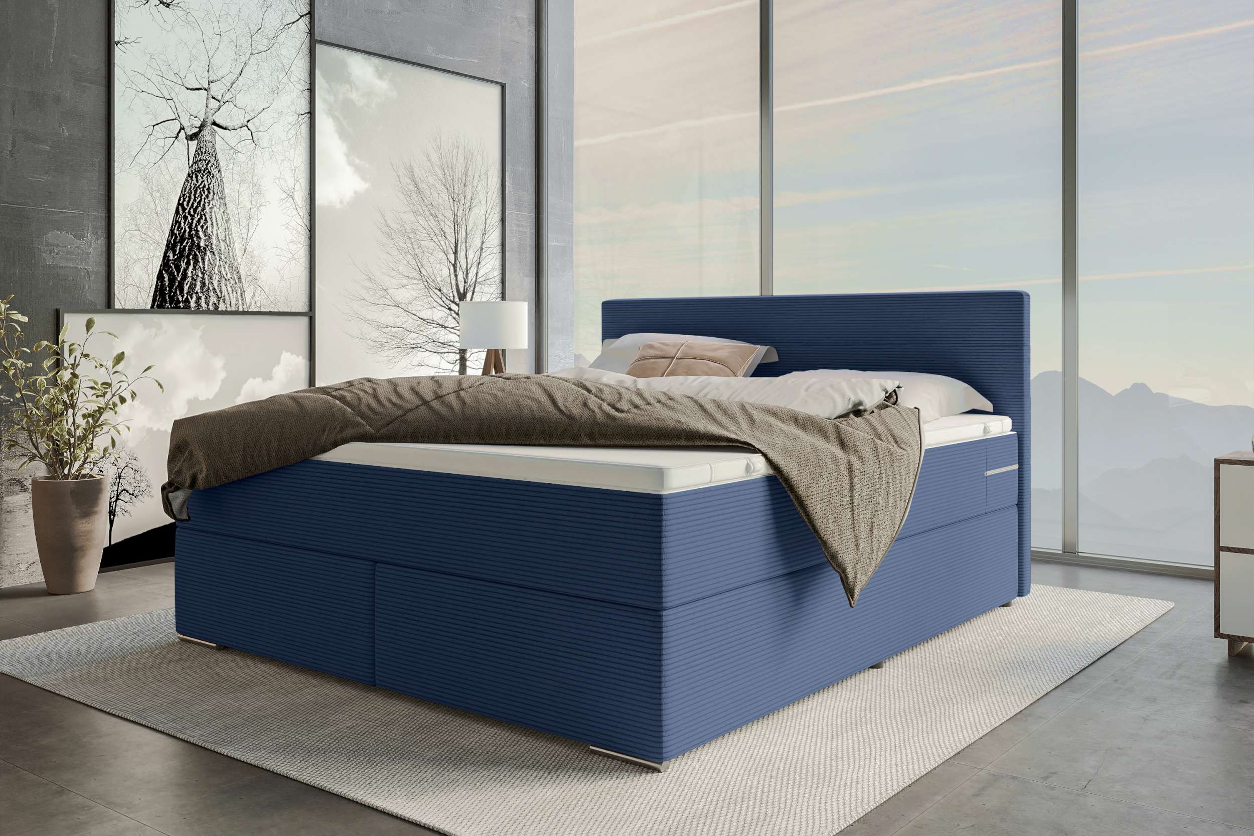 Boxspringbett Valerio Blau
