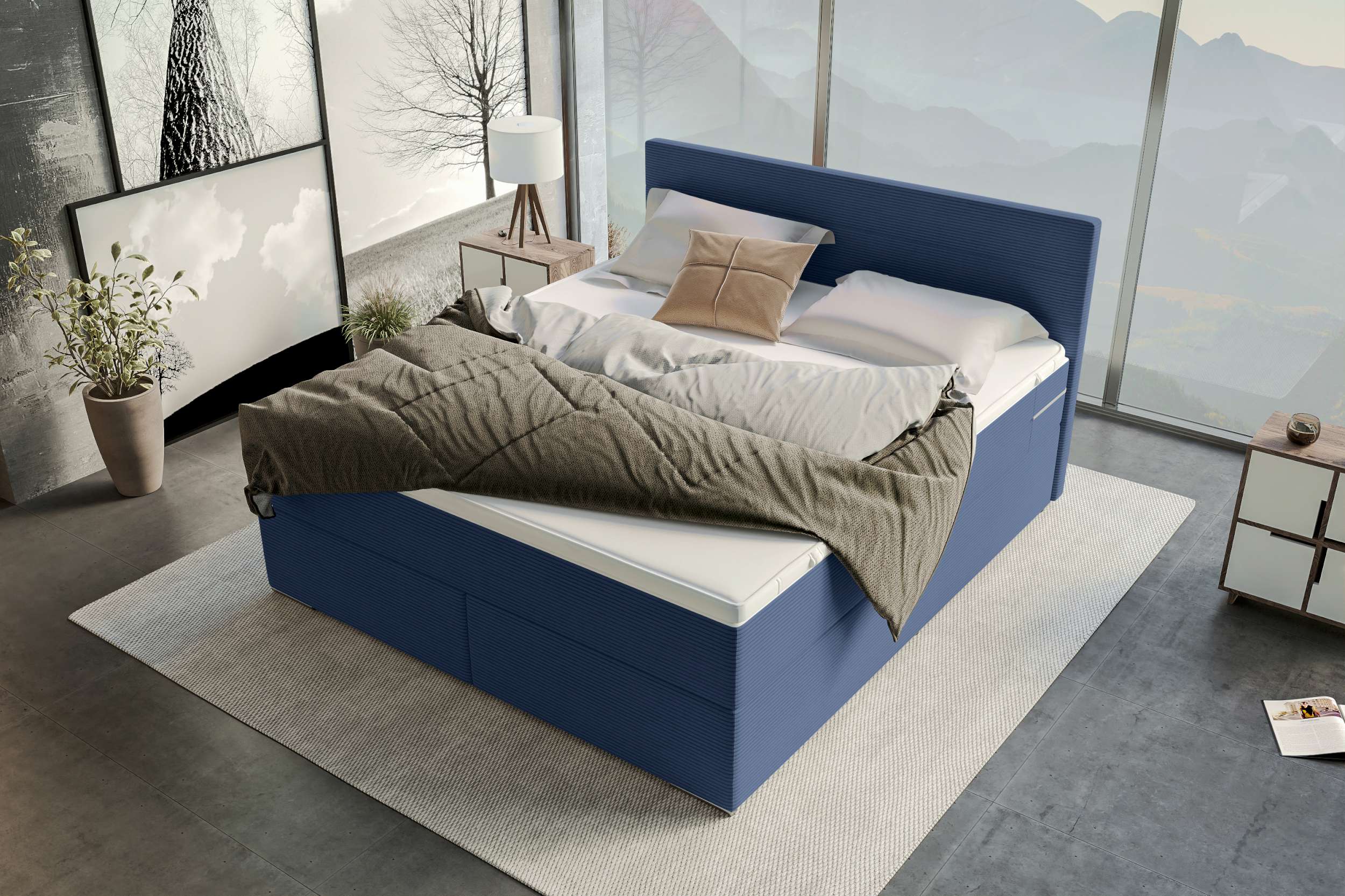 Boxspringbett Valerio Blau