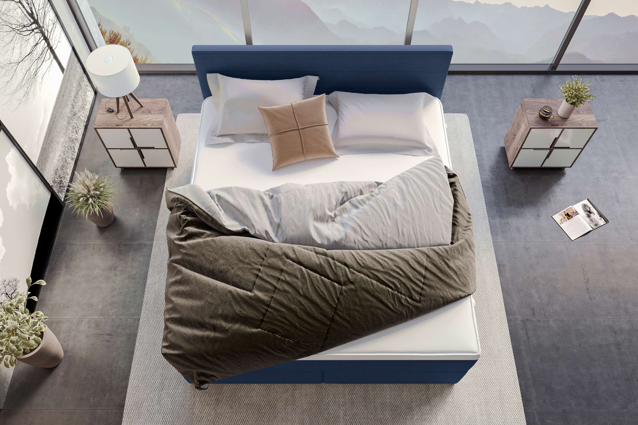 Boxspringbett Valerio Blau