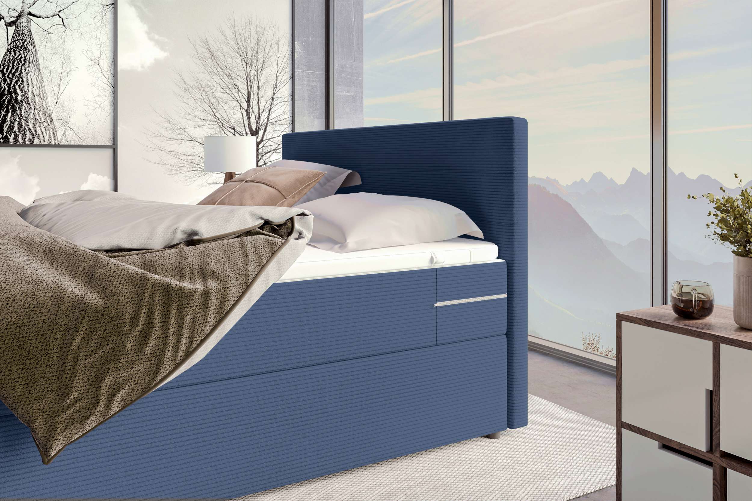 Boxspringbett Valerio Blau