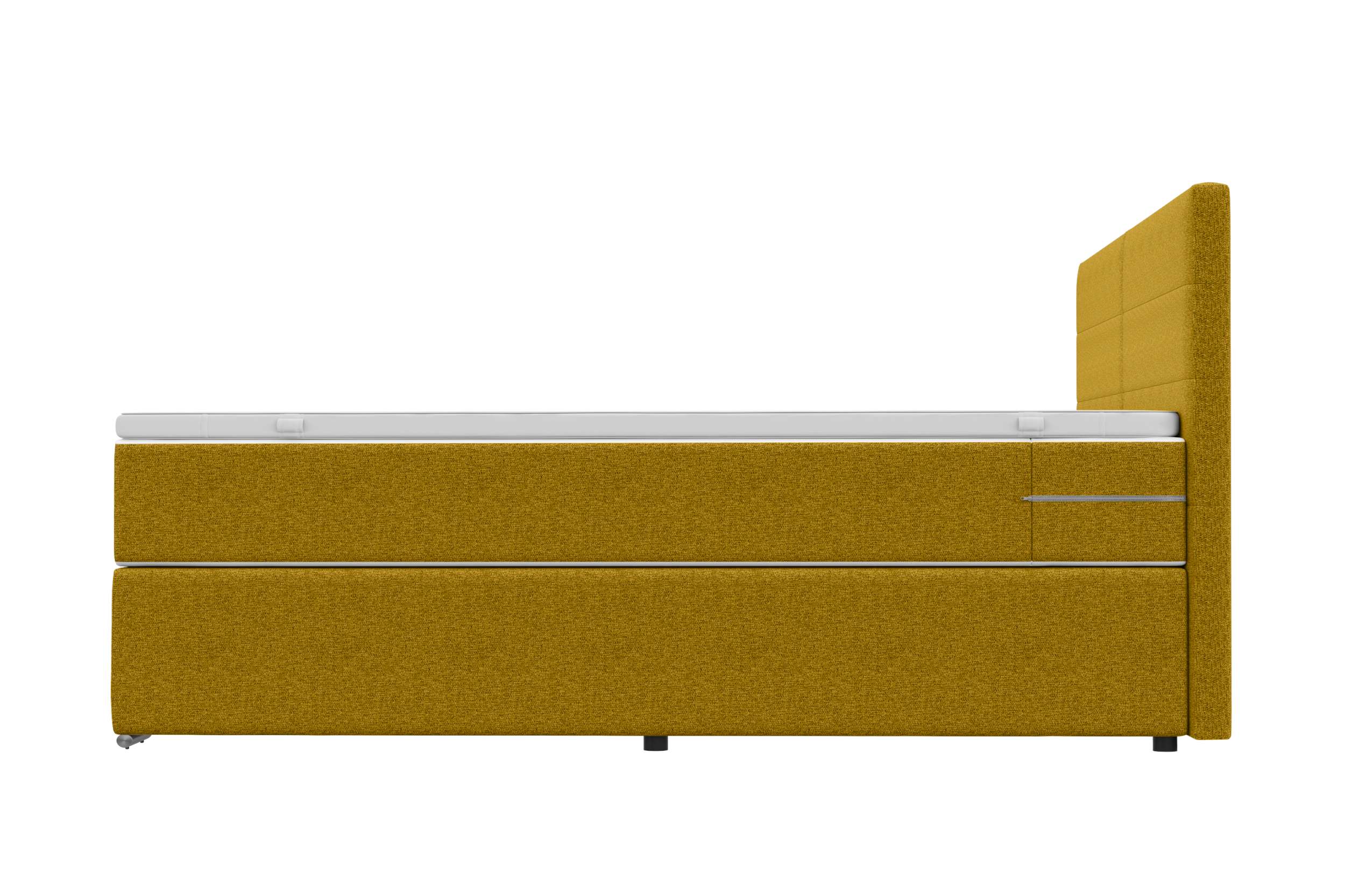 Boxspringbett Valerio Familienbett in Webstoff Gelb