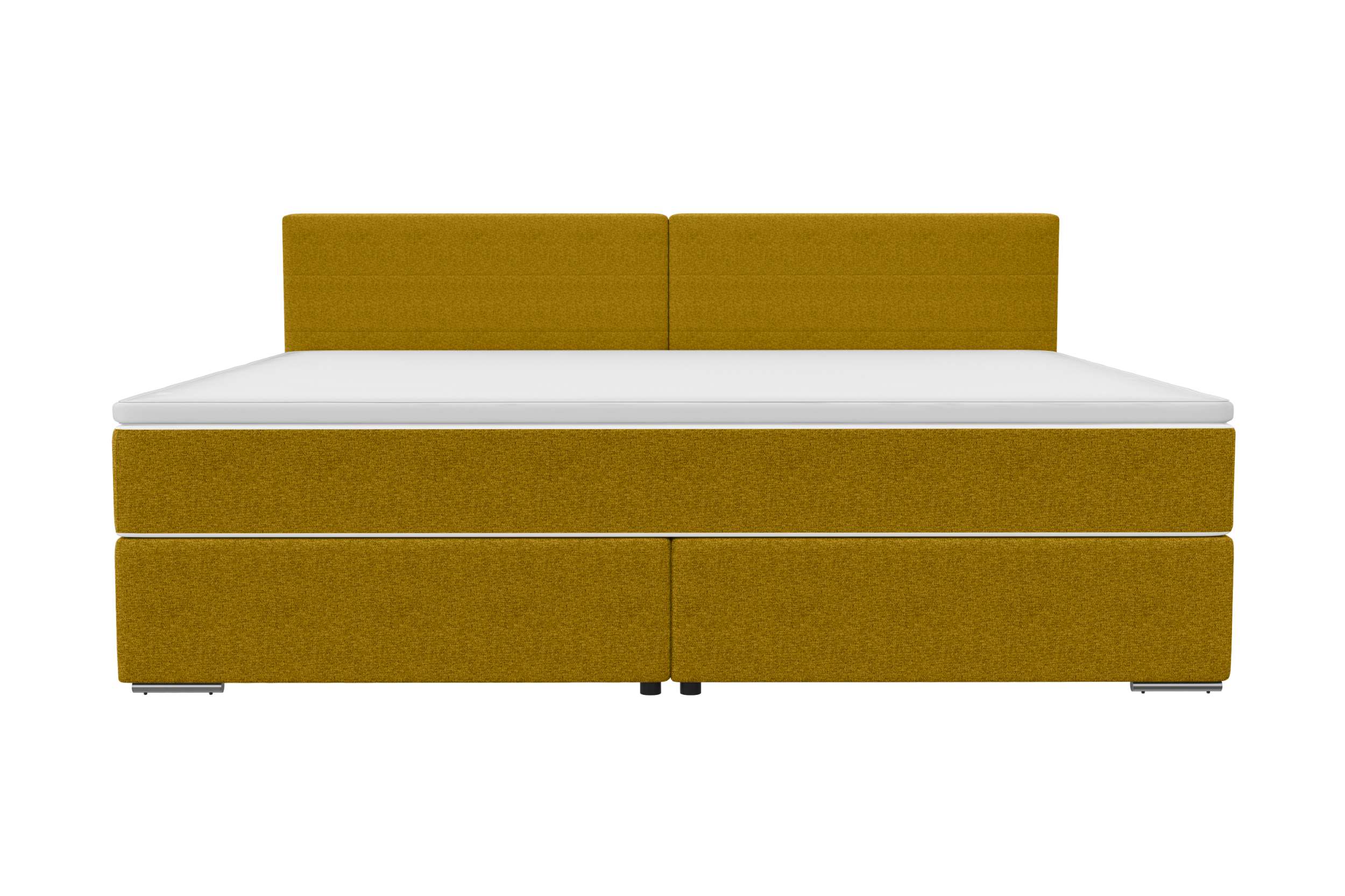 Boxspringbett Valerio Familienbett in Webstoff Gelb