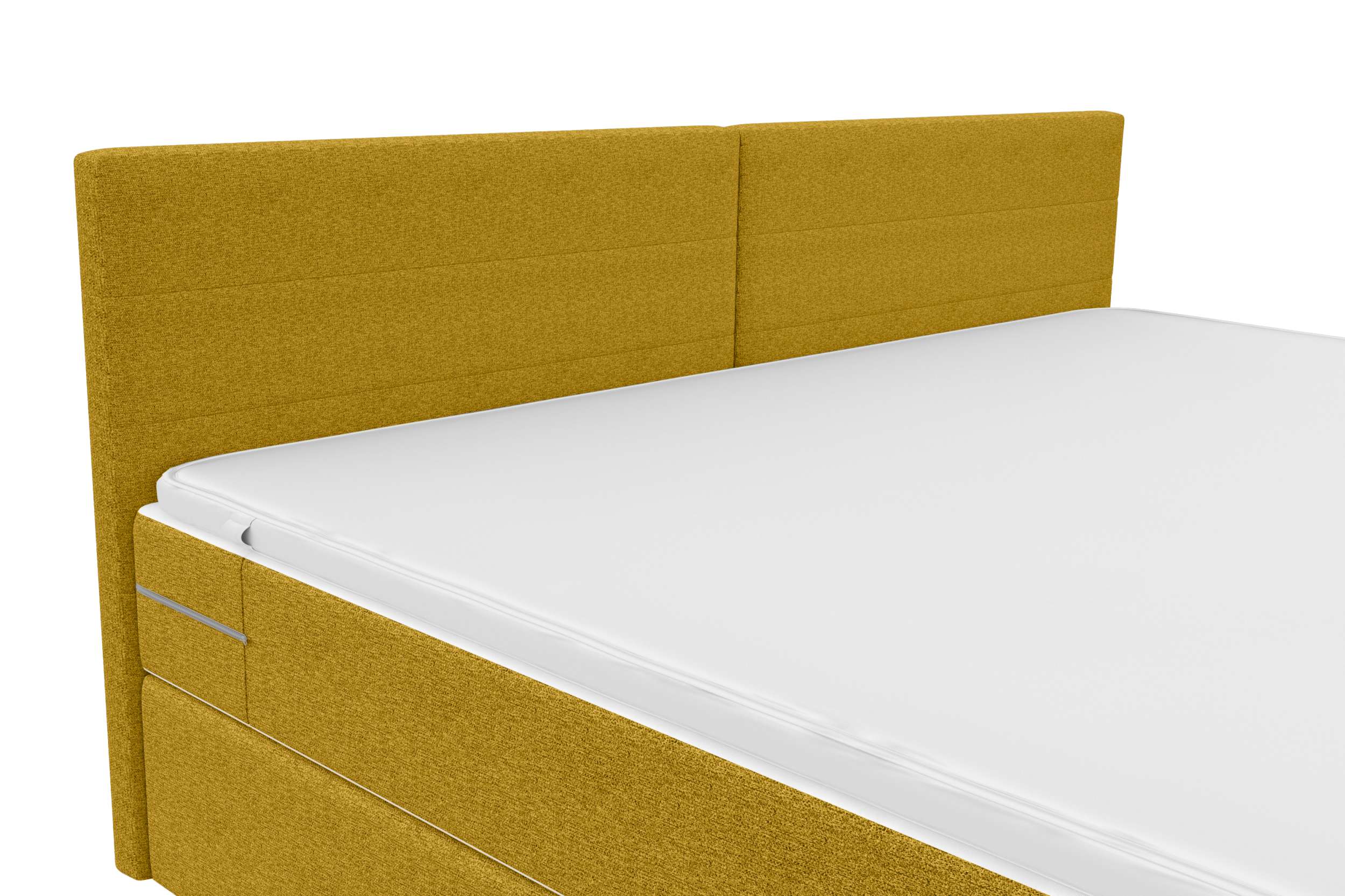 Boxspringbett Valerio Familienbett in Webstoff Gelb