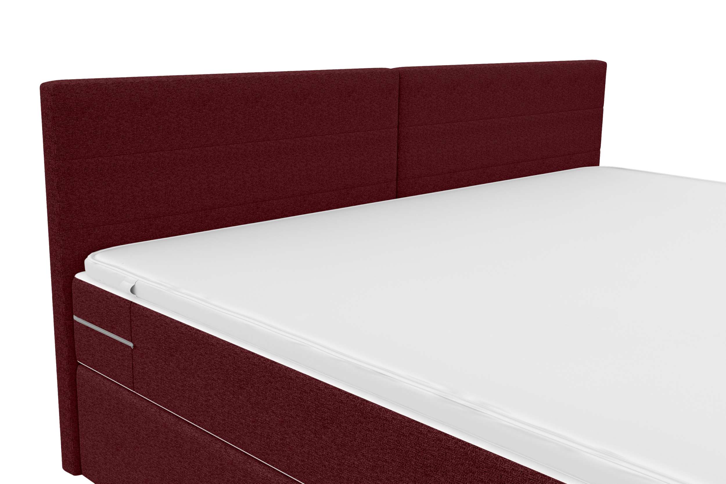 Boxspringbett Valerio Familienbett in Webstoff Bordeaux