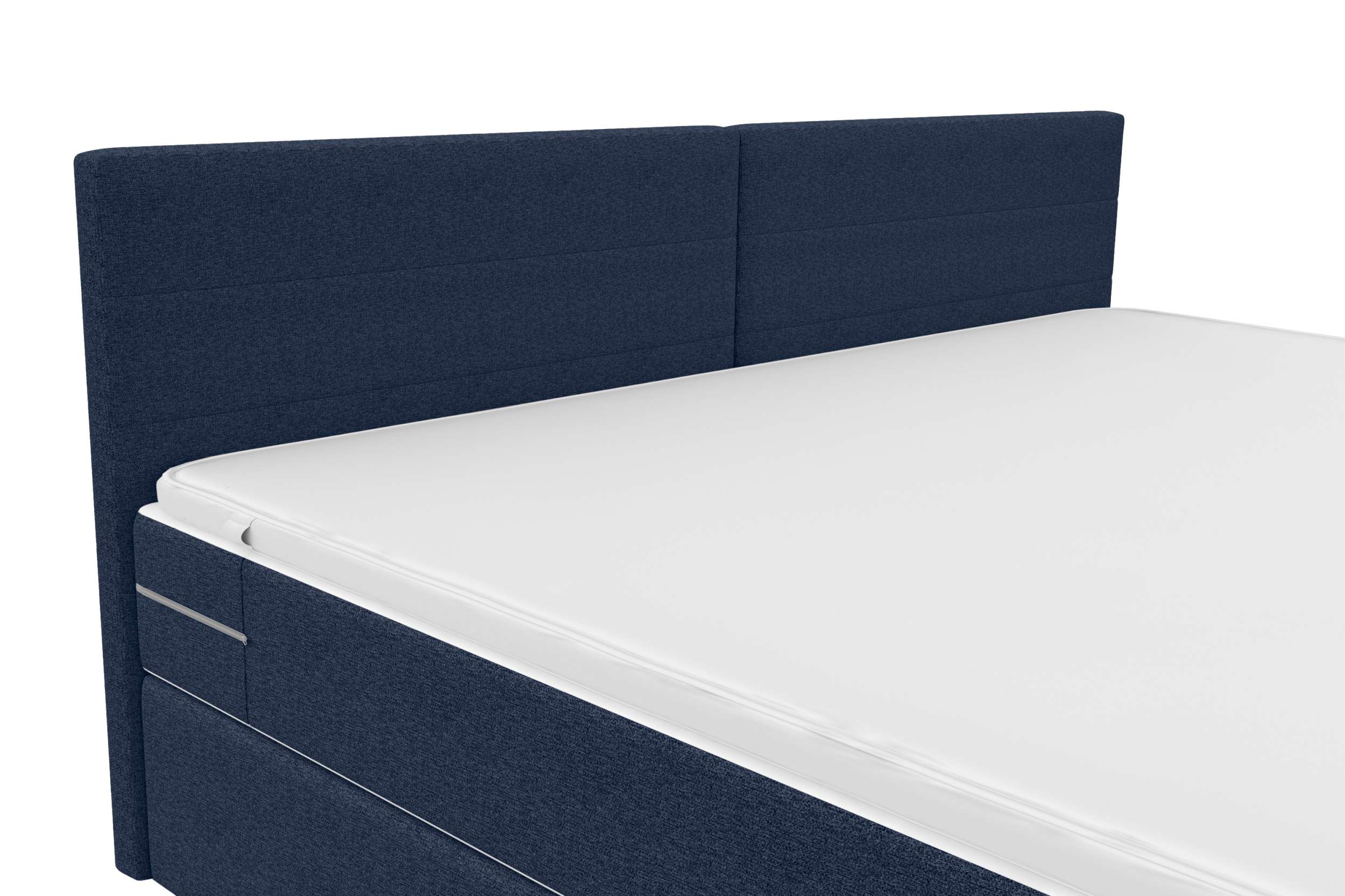 Boxspringbett Valerio Familienbett in Webstoff Dunkelblau