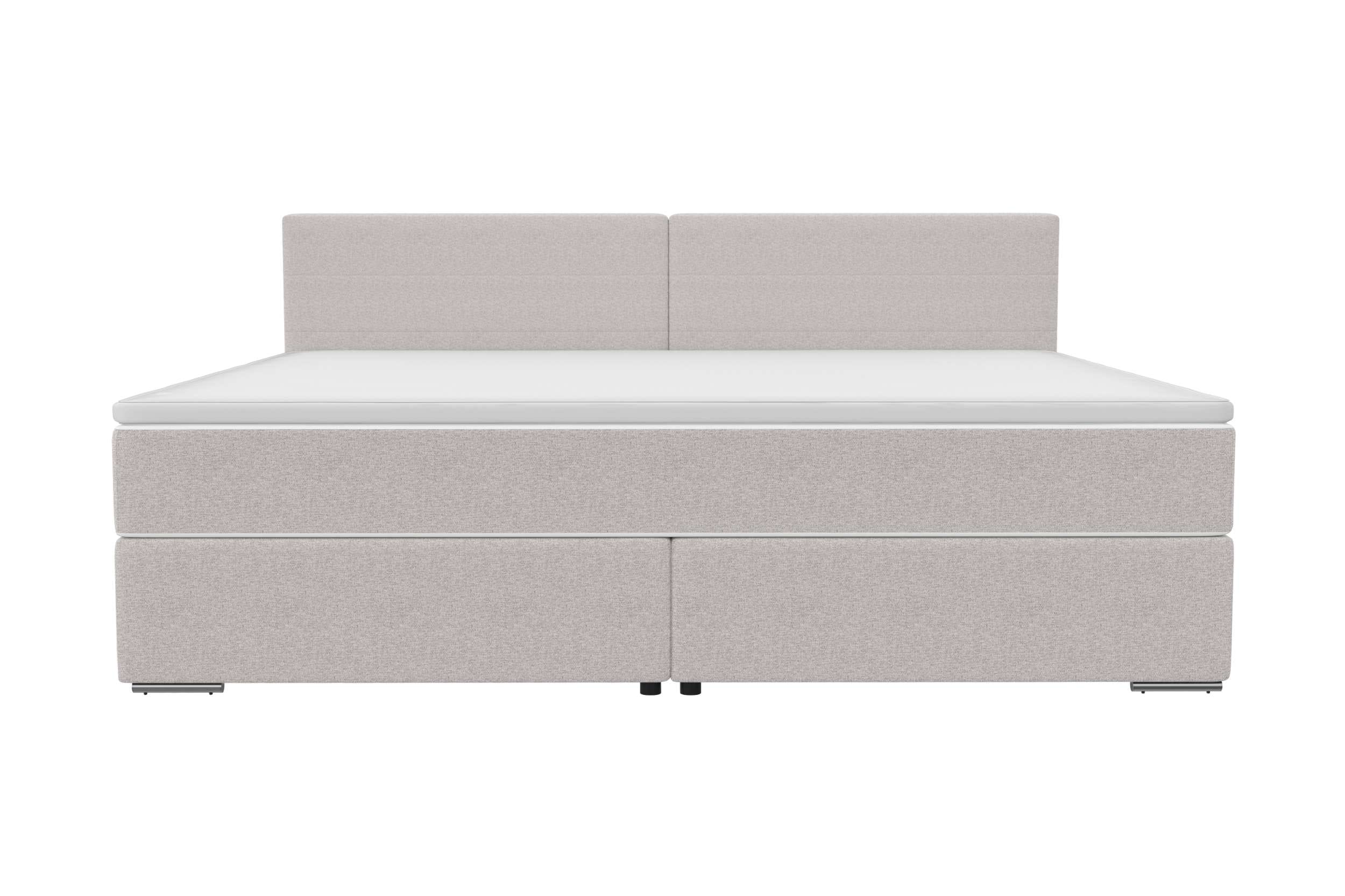 Boxspringbett Valerio Familienbett in Webstoff Hellgrau