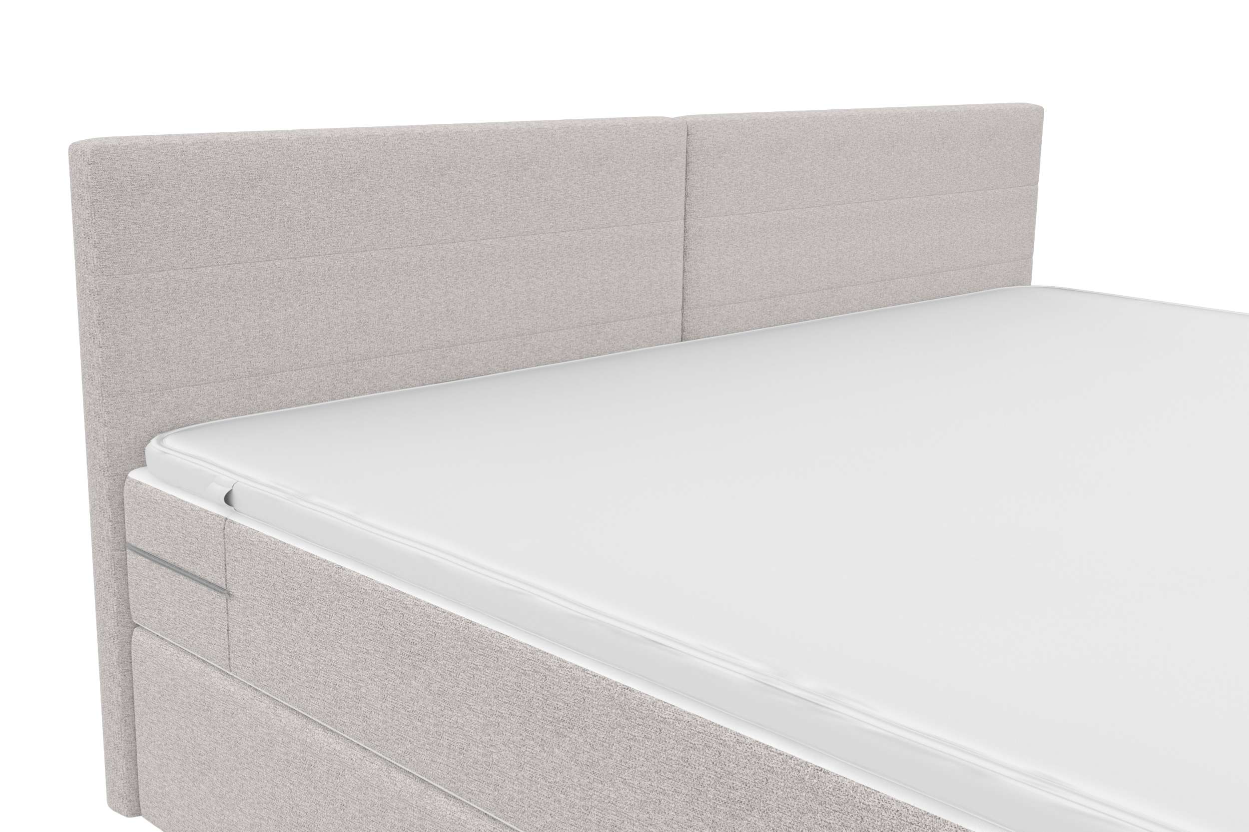Boxspringbett Valerio Familienbett in Webstoff Hellgrau