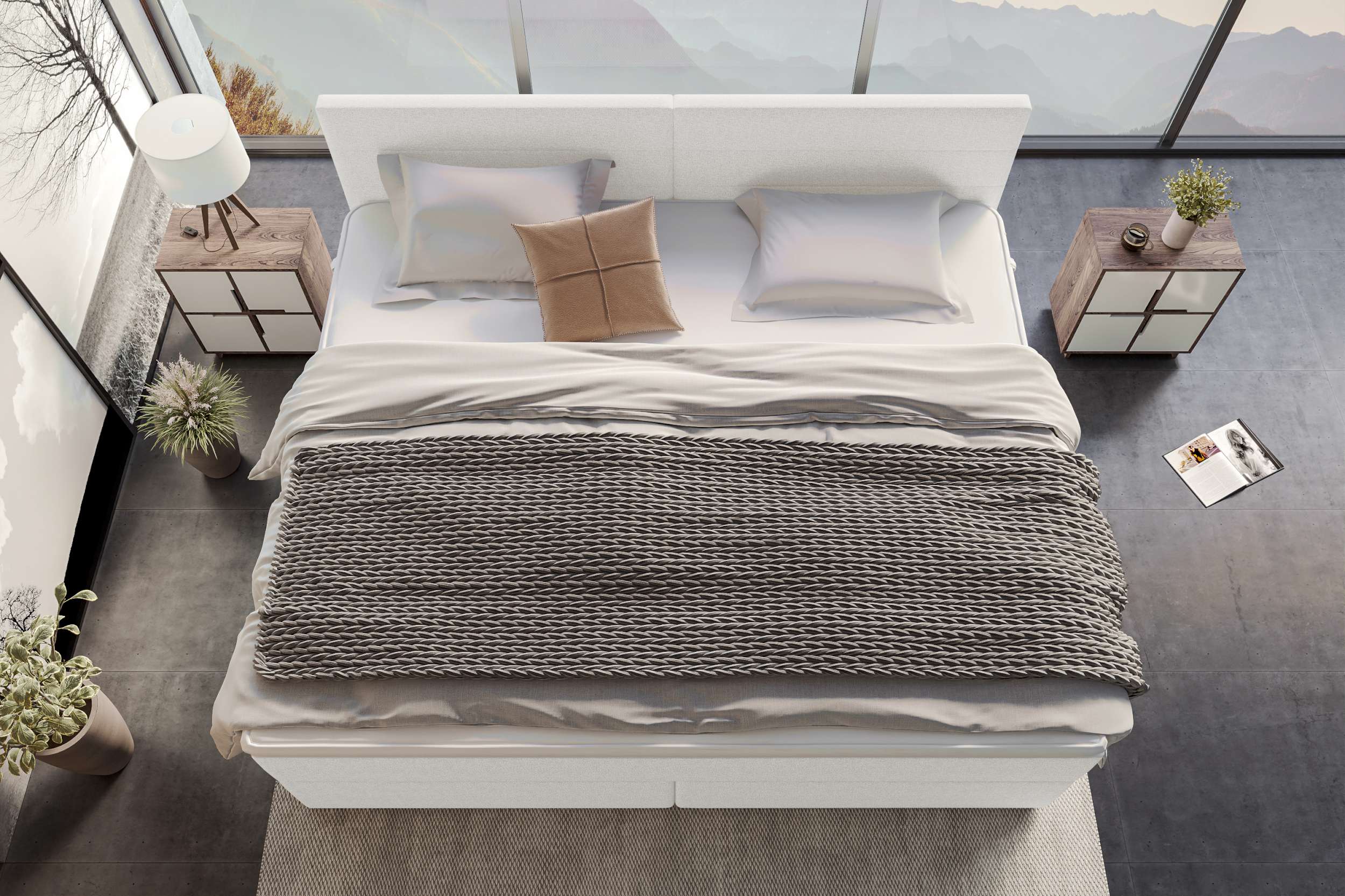 Boxspringbett Valerio Familienbett Weiß
