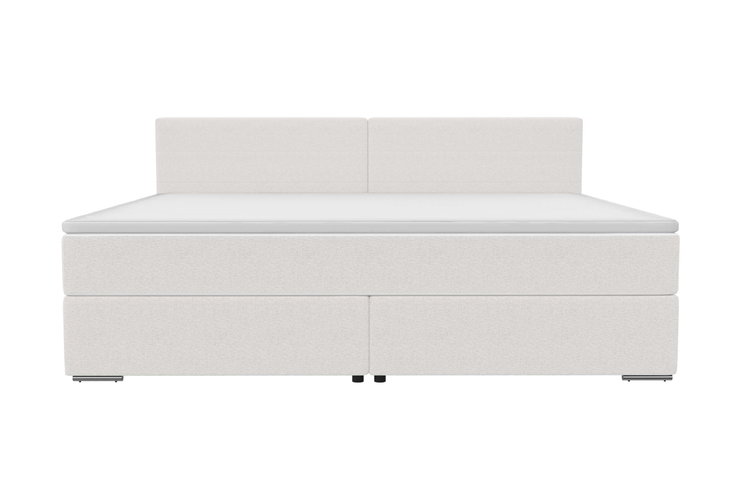 Boxspringbett Valerio Familienbett in Webstoff Weiß