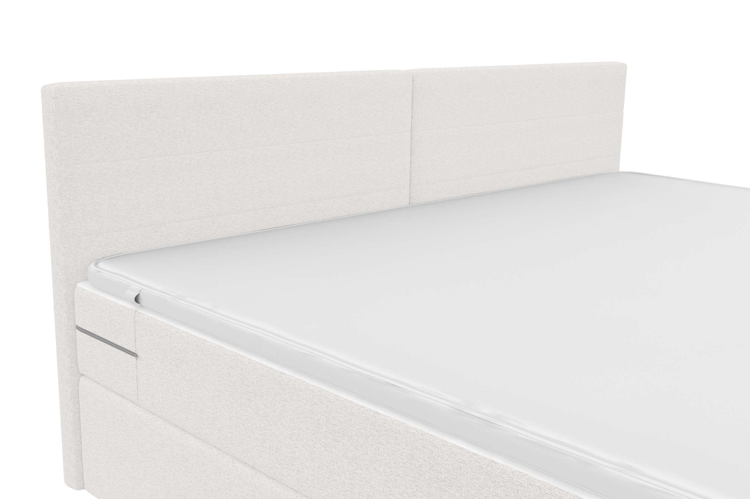 Boxspringbett Valerio Familienbett in Webstoff Weiß