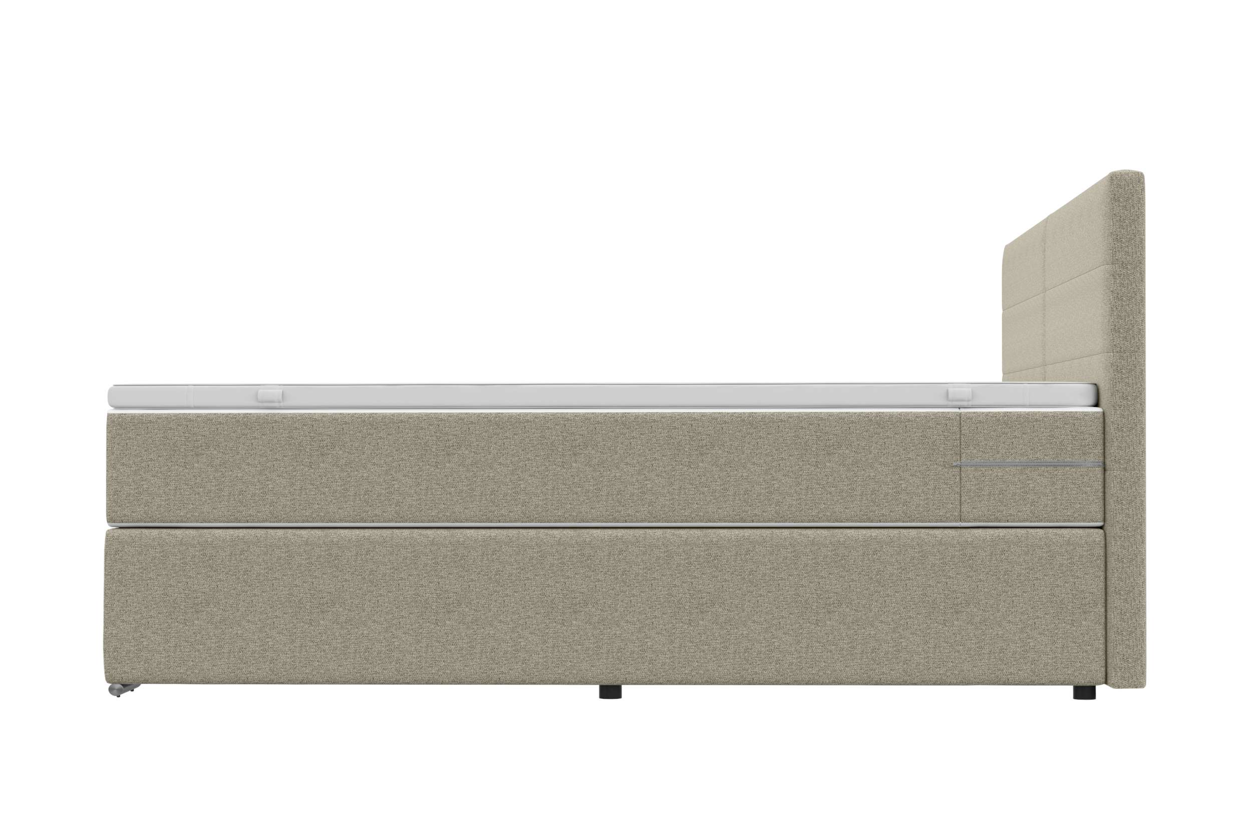 Boxspringbett Valerio Familienbett in Webstoff Beige