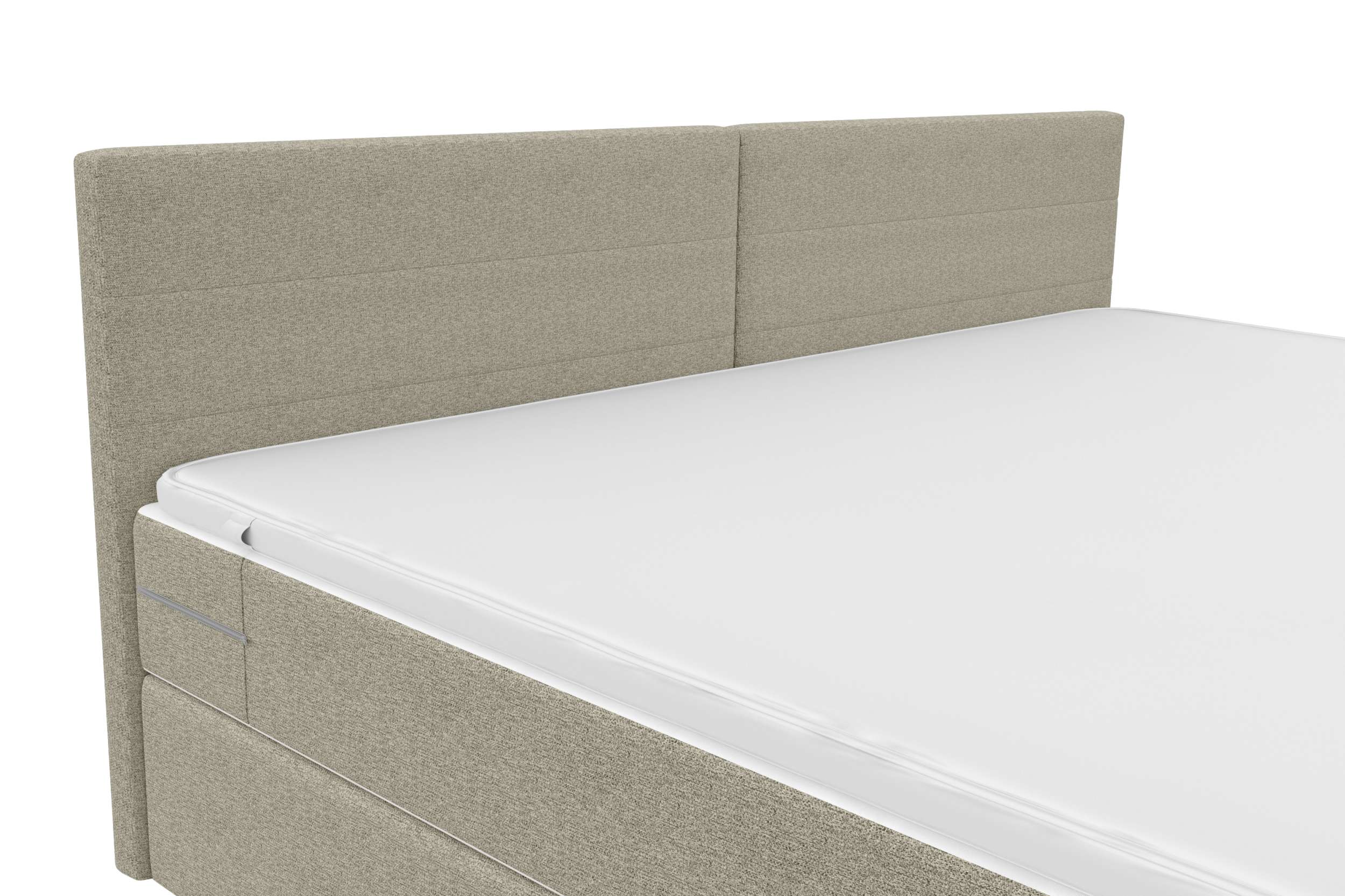 Boxspringbett Valerio Familienbett in Webstoff Beige